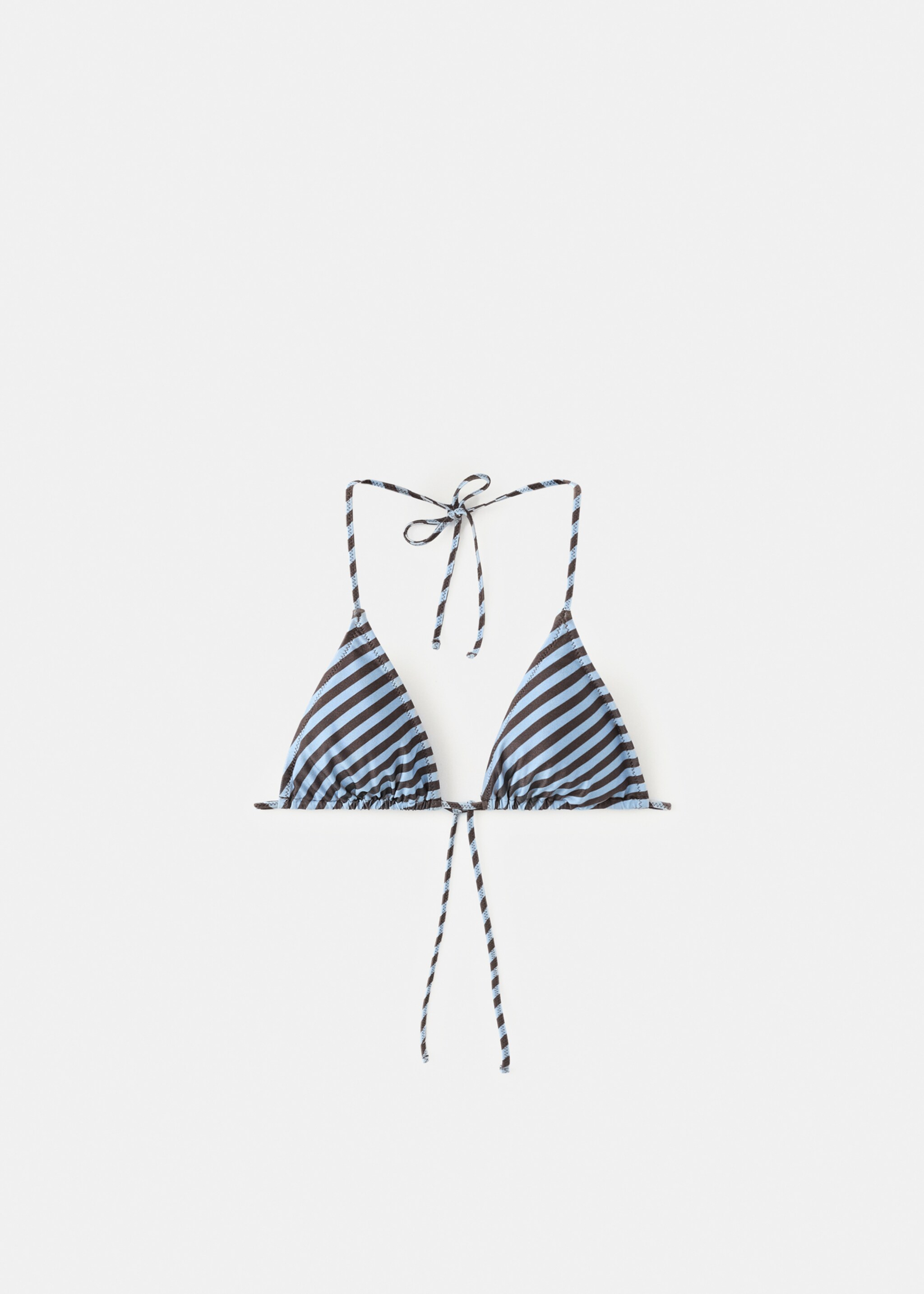 Haut de bikini triangle à rayures - Article sans modèle, Bleu ciel. Ref: 27006727-00.