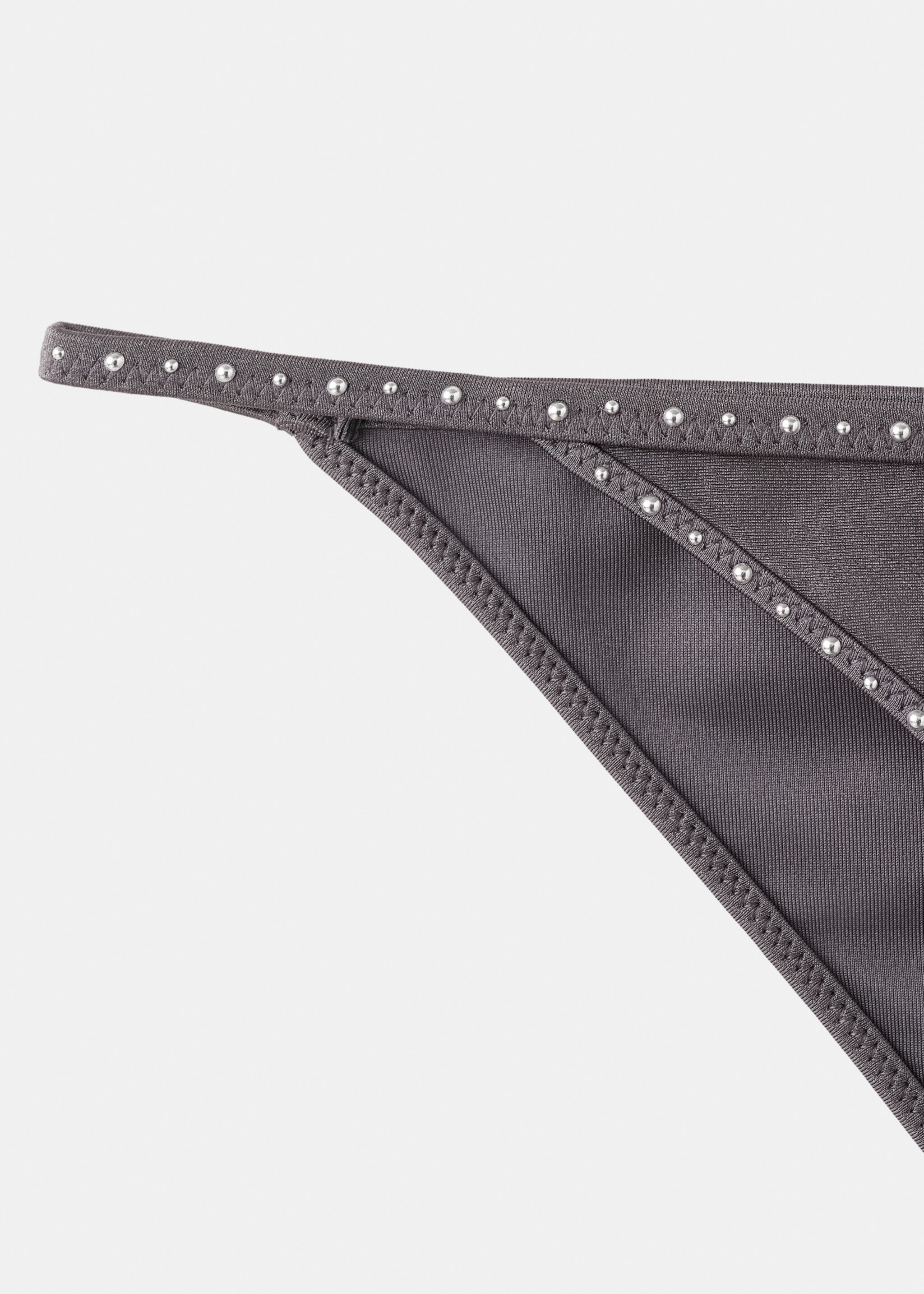 Studded bikini bottoms - Details of the article 8, Grey. Ref: 27006729-00.