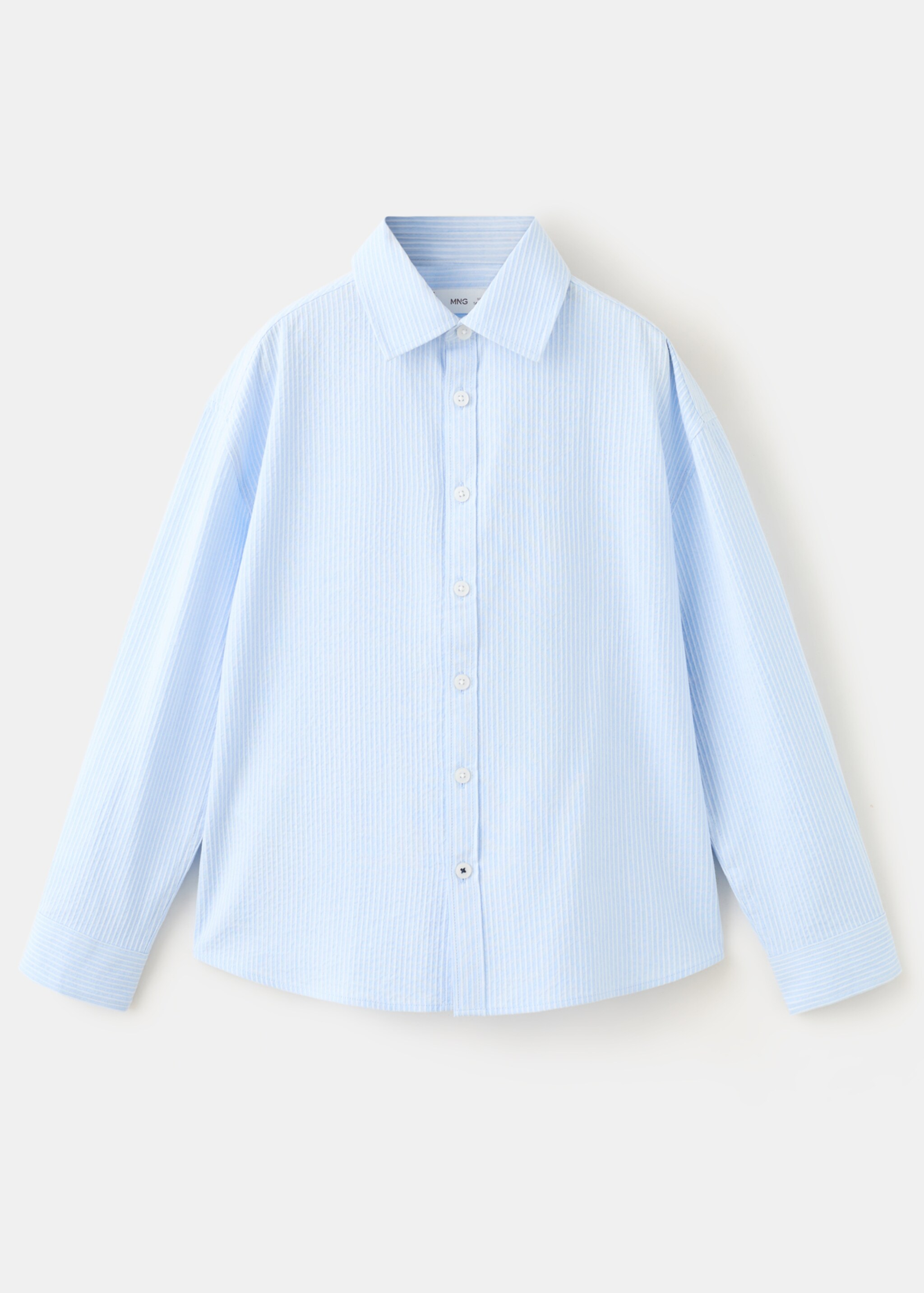 100% cotton striped shirt - Article without model, Sky Blue. Ref: 27006731-00.