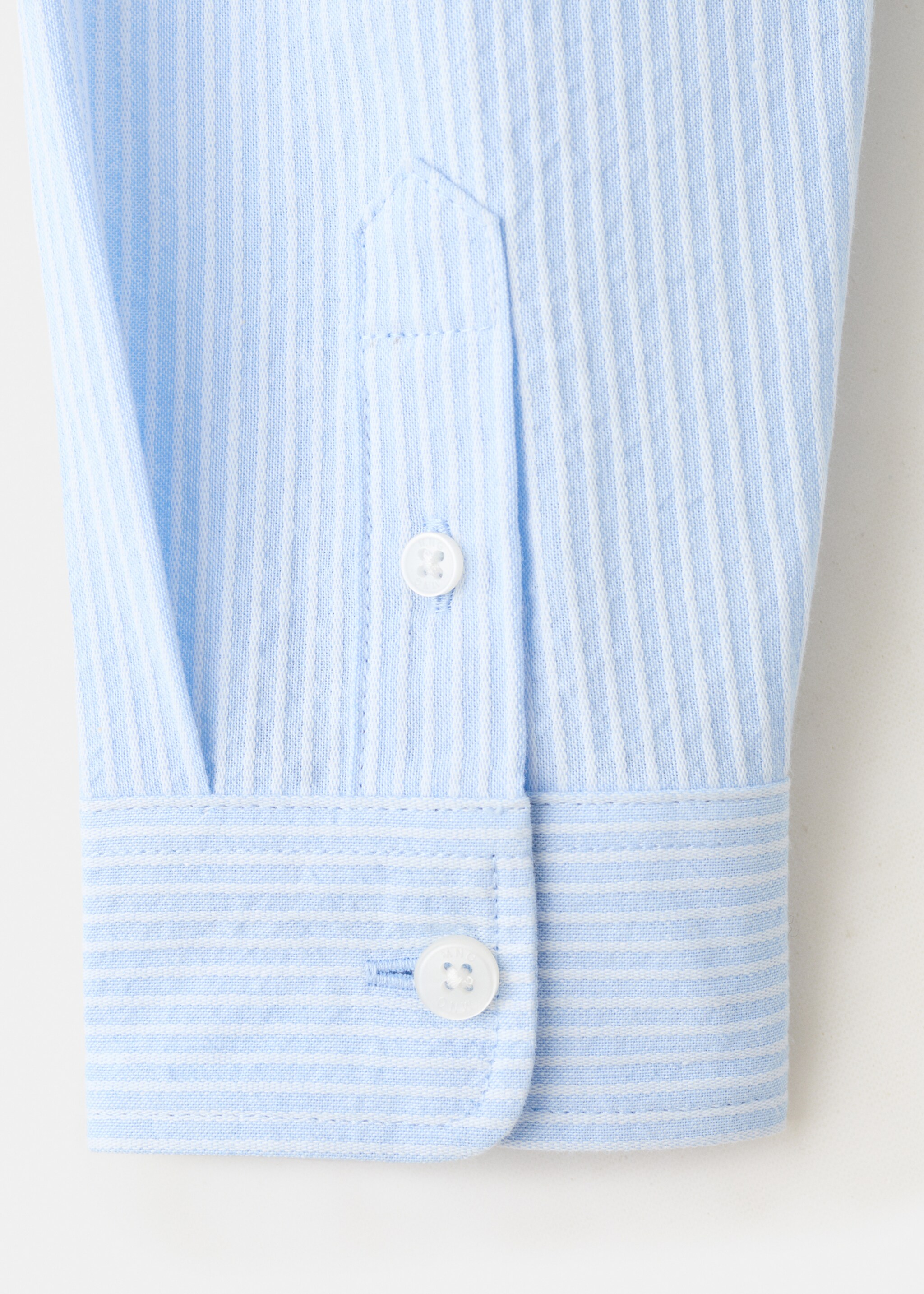 100% cotton striped shirt - Details of the article 0, Sky Blue. Ref: 27006731-00.
