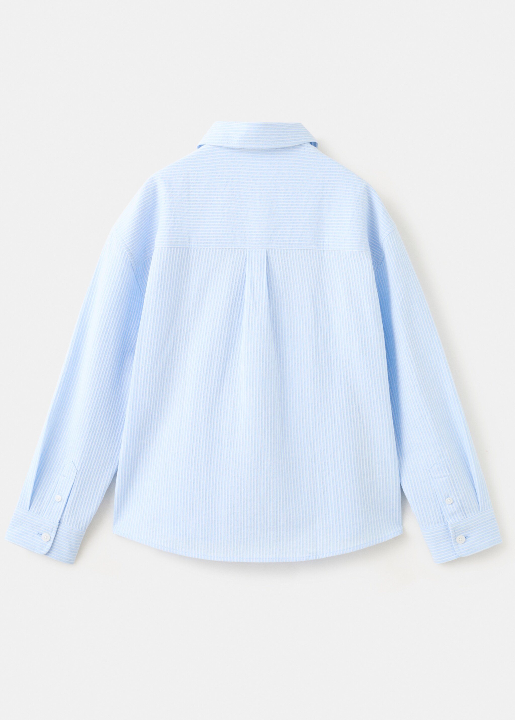 100% cotton striped shirt - Reverse of the article, Sky Blue. Ref: 27006731-00.