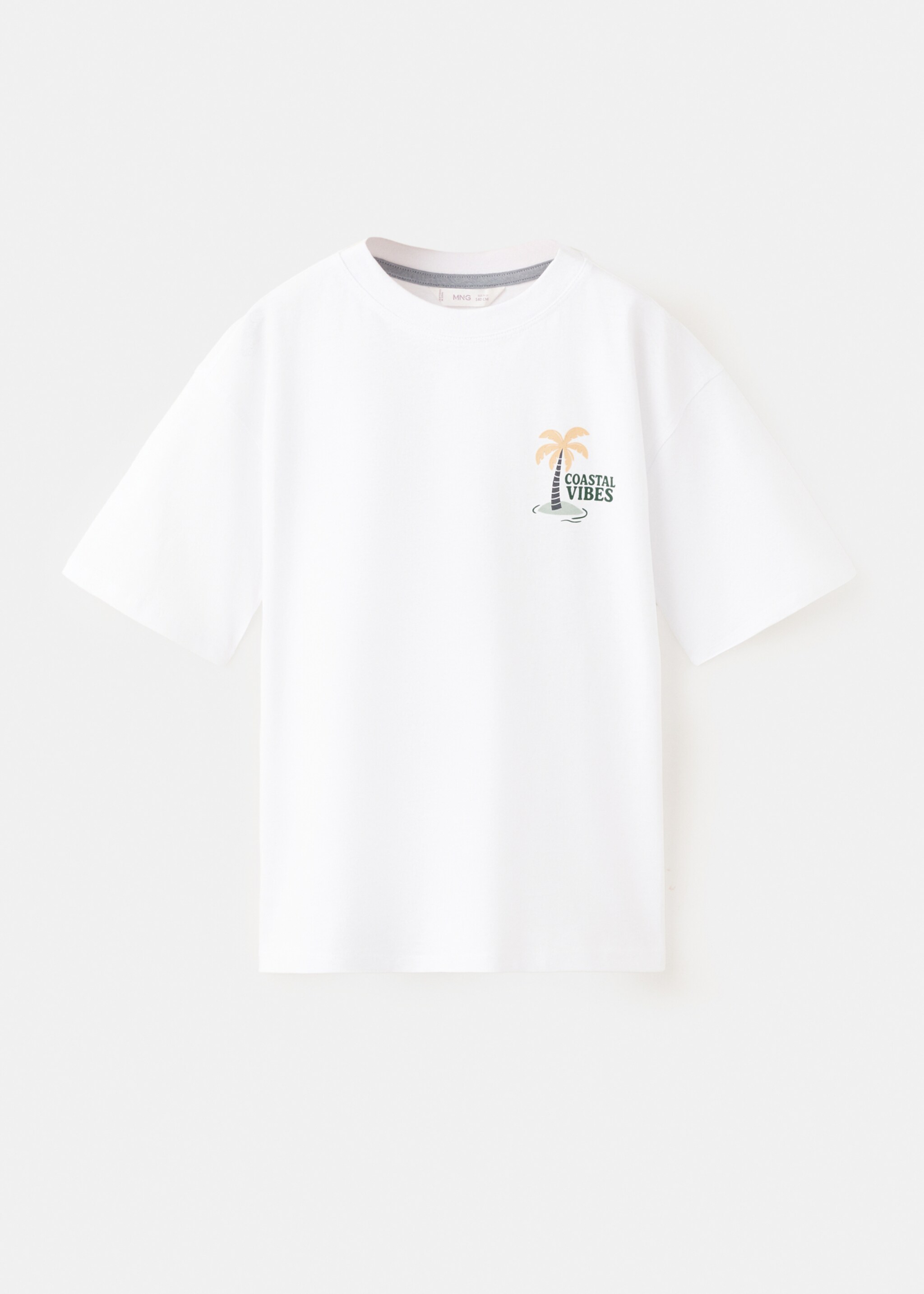 T-shirt en coton imprimé - Article sans modèle, Blanc. Ref: 27006733-00.