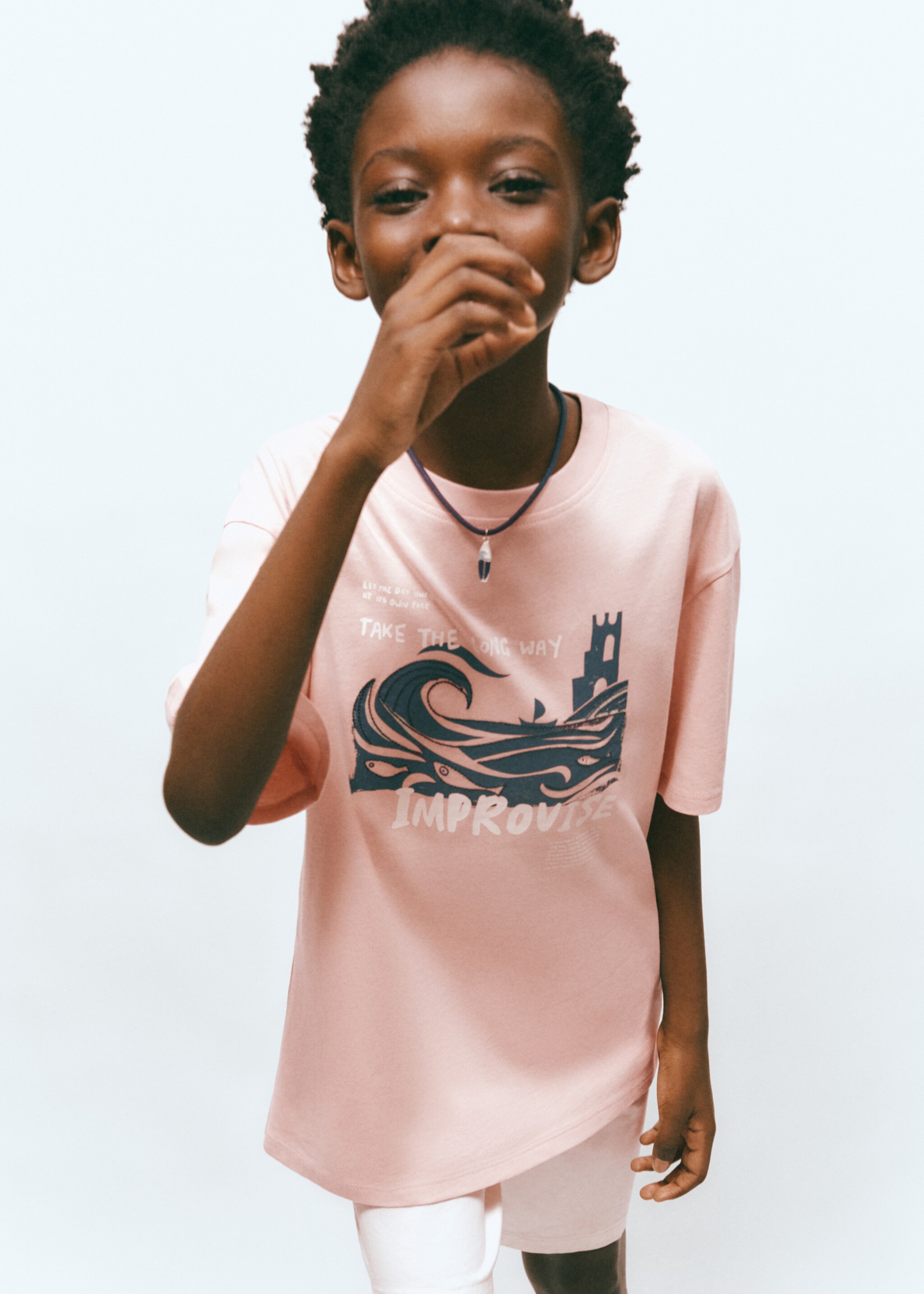 T-shirt en coton imprimé - Détail de l'article 1, Rose. Ref: 27006737-00.