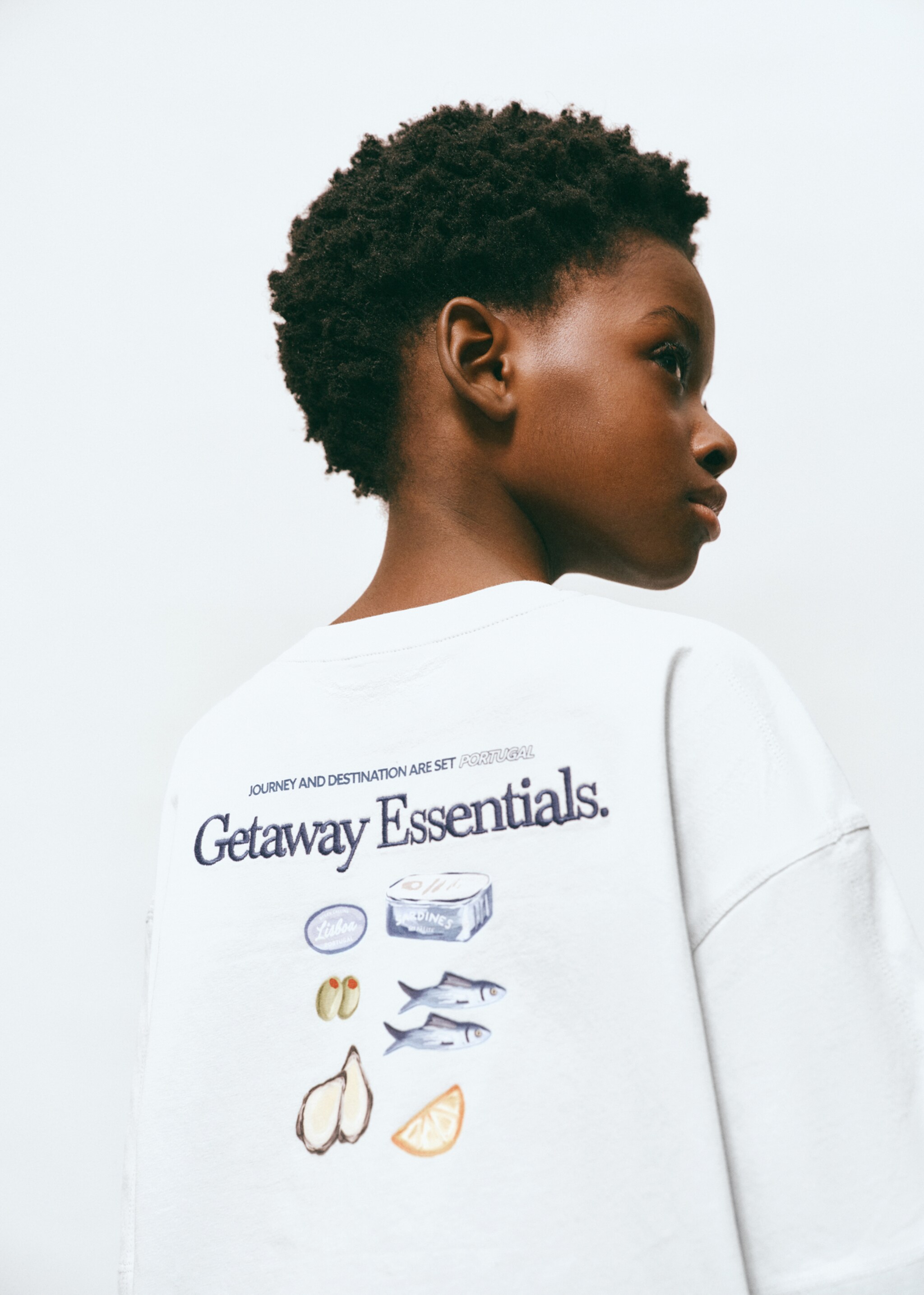 Printed cotton-blend t-shirt - Details of the article 1, Sky Blue. Ref: 27006738-00.