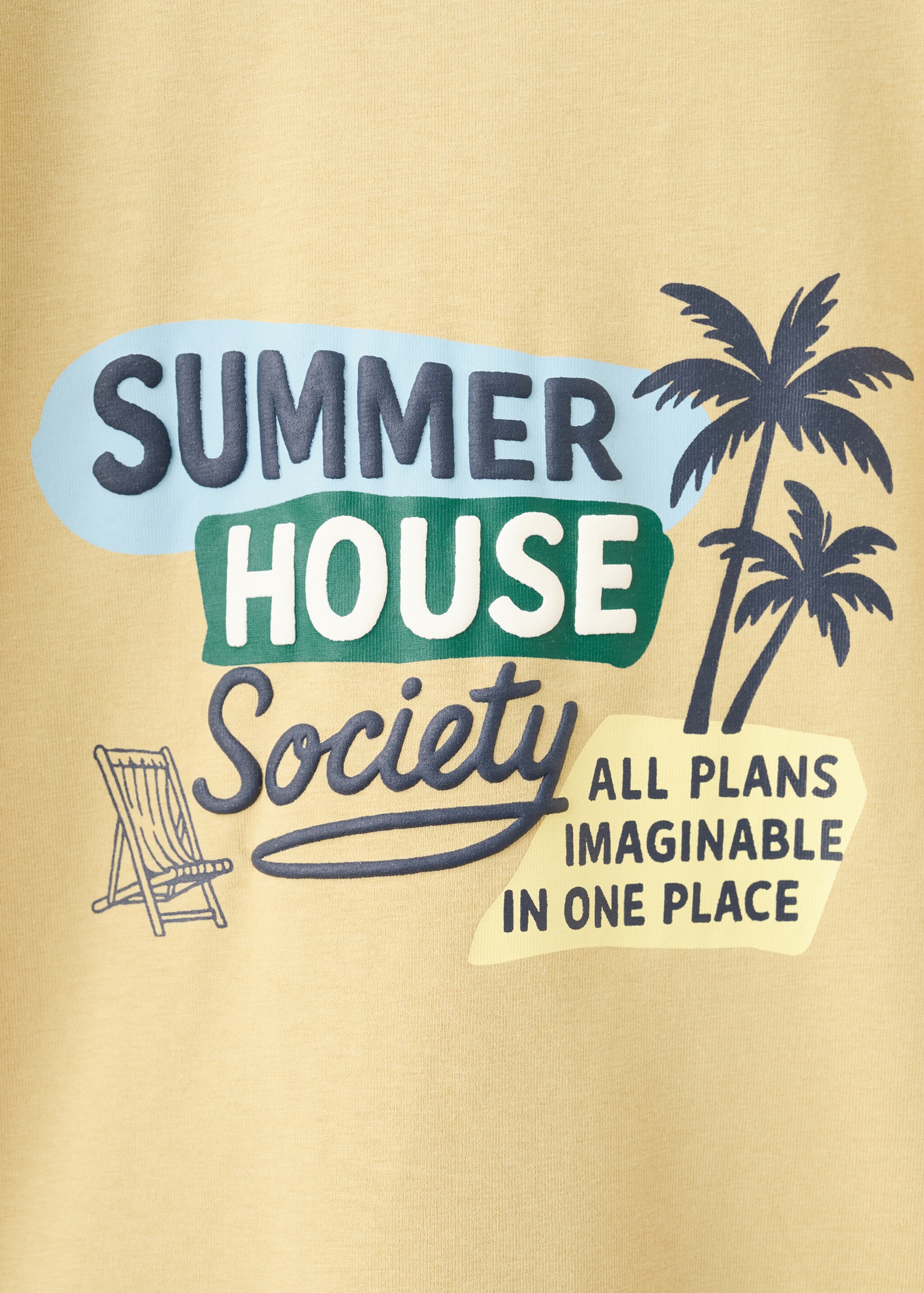 T-shirt en coton imprimé - Détail de l'article 0, Moutarde. Ref: 27006739-00.