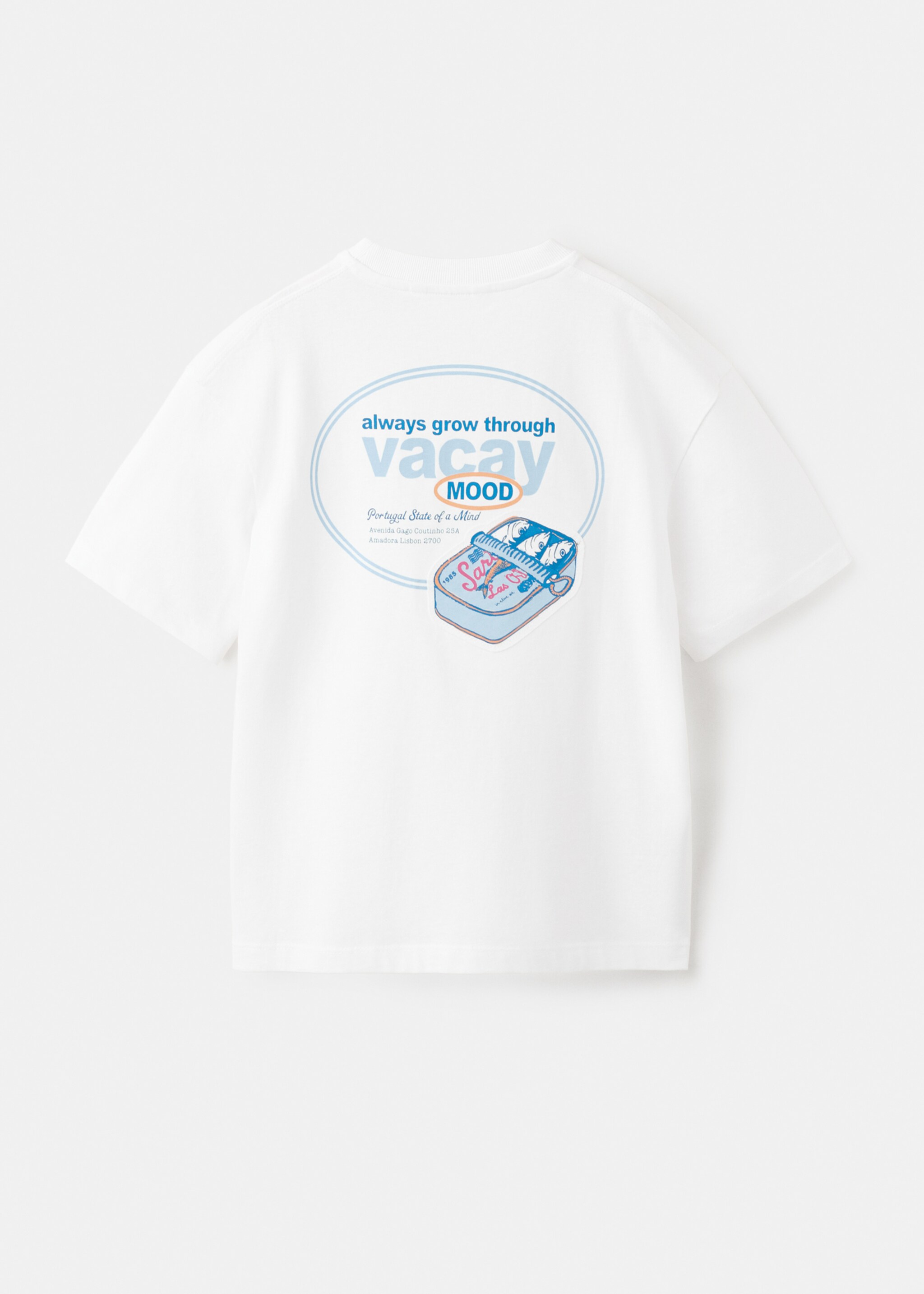 Samarreta cotó estampada - Revers de l'article, Blanc. Ref: 27006740-00.