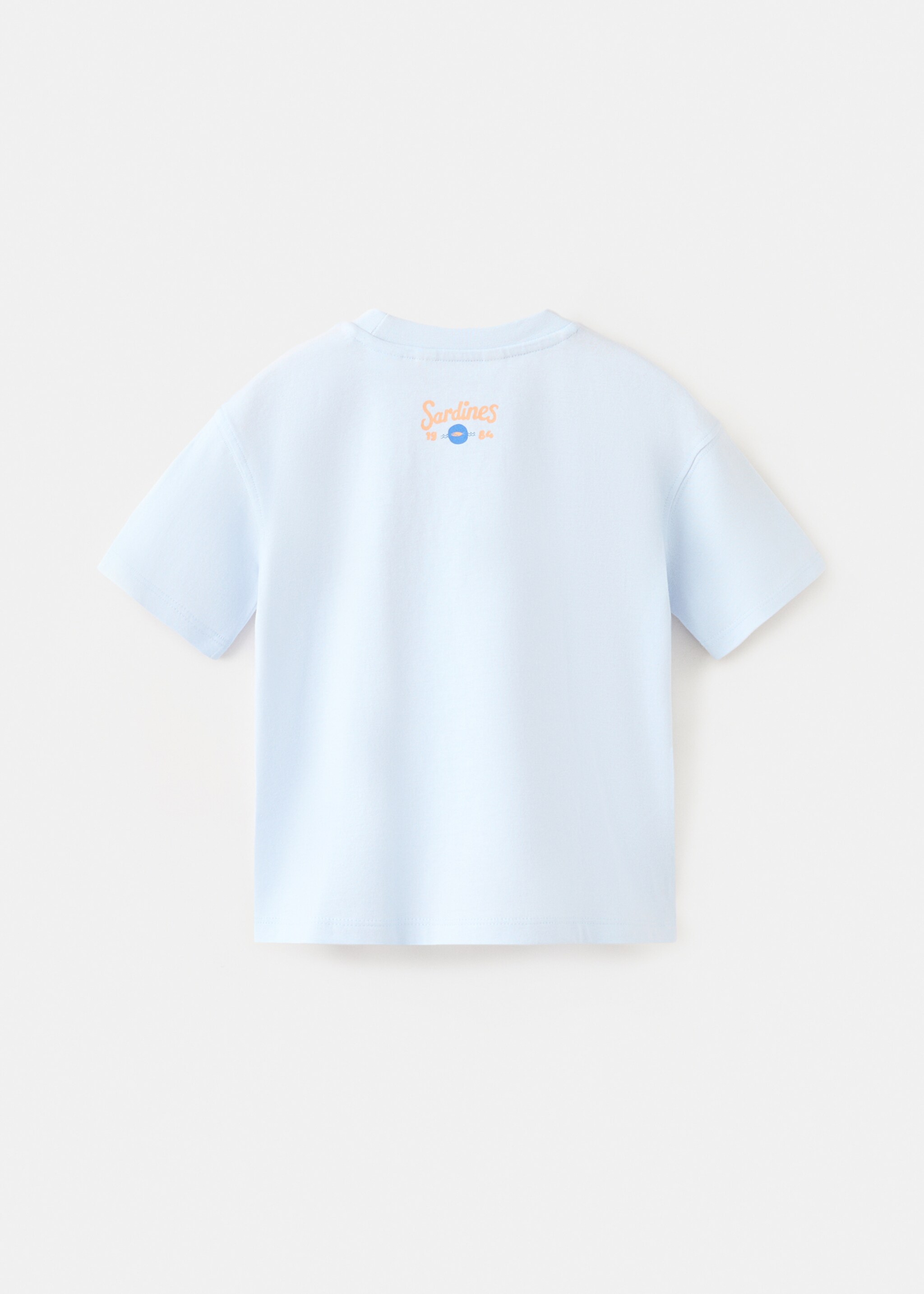 T-shirt en coton imprimé - Verso de l’article, Bleu ciel. Ref: 27006741-00.