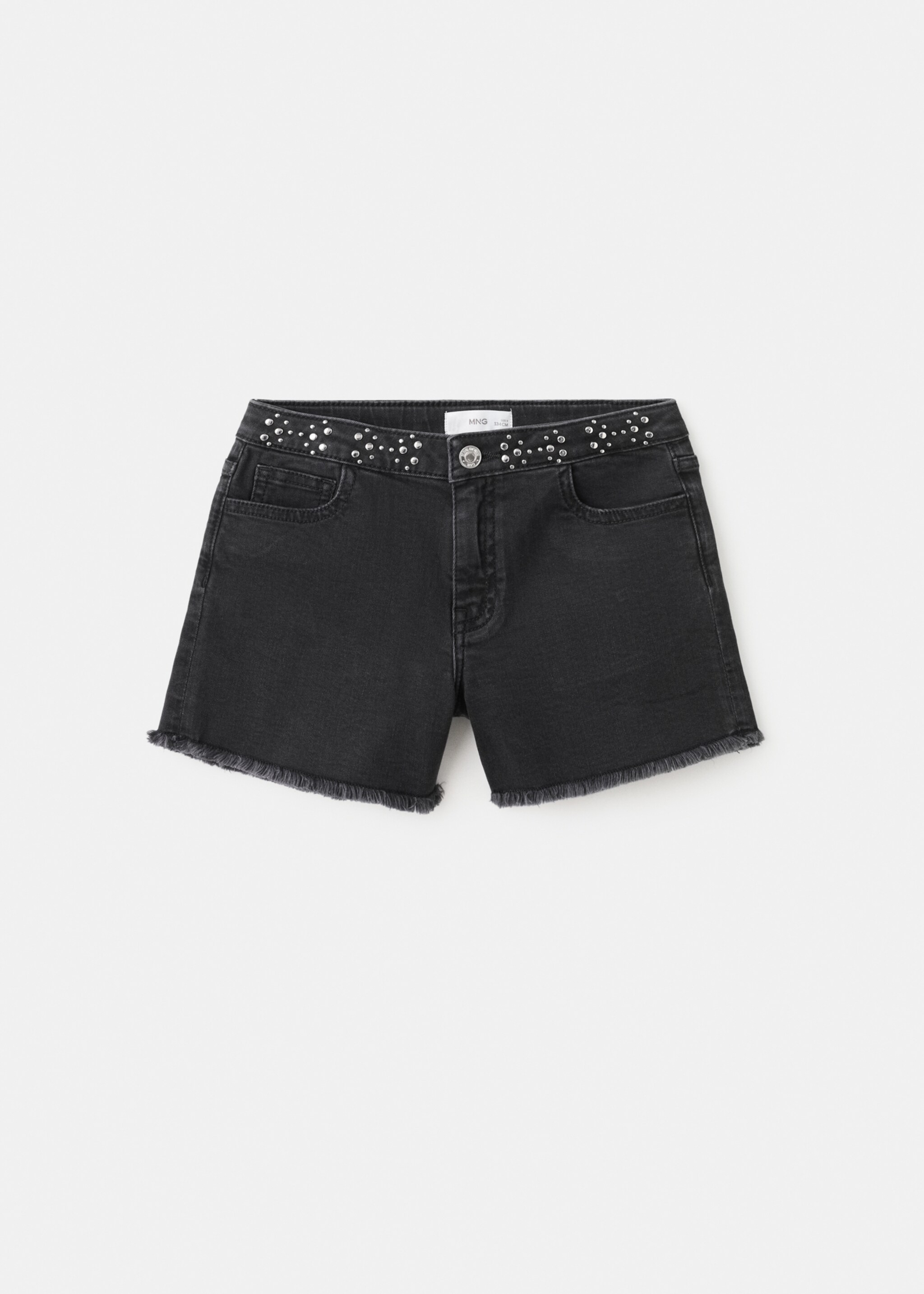 Short en jean à clous - Article sans modèle, Black denim. Ref: 27006743-00.
