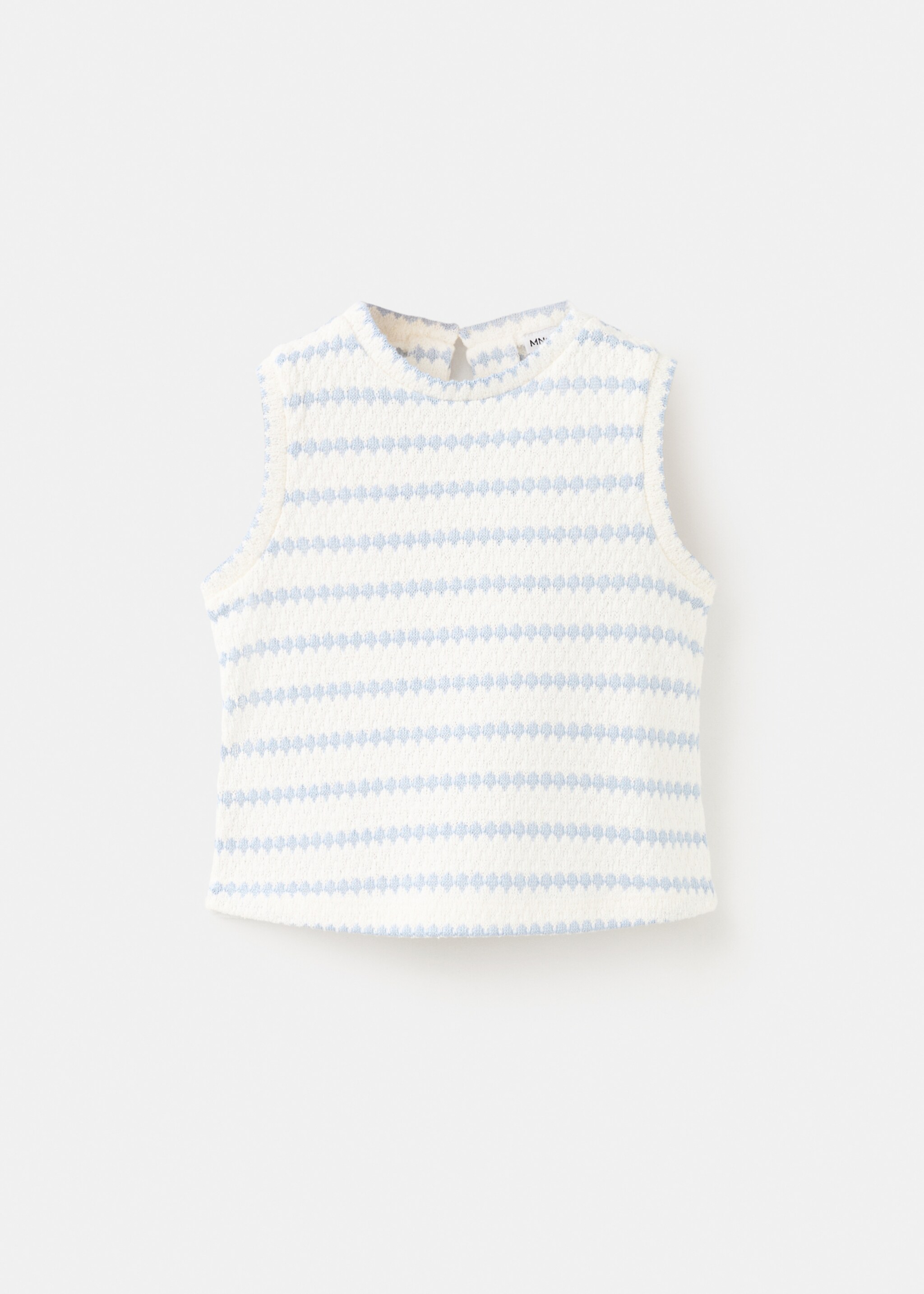 Two-tone knitted top - Article without model, Sky Blue. Ref: 27006756-00.