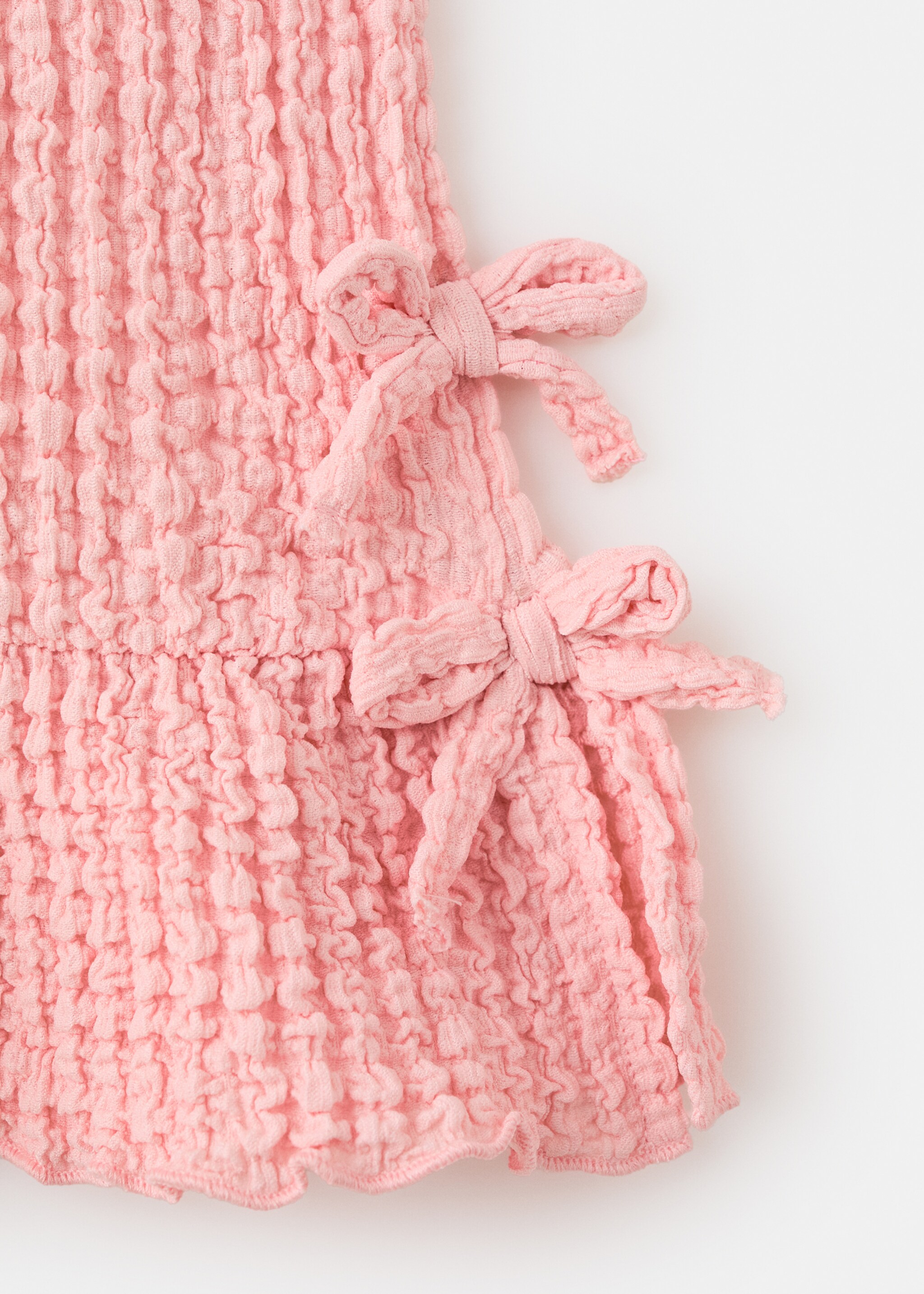 Ruffled top with bows - Details of the article 0, Pink. Ref: 27006757-00.
