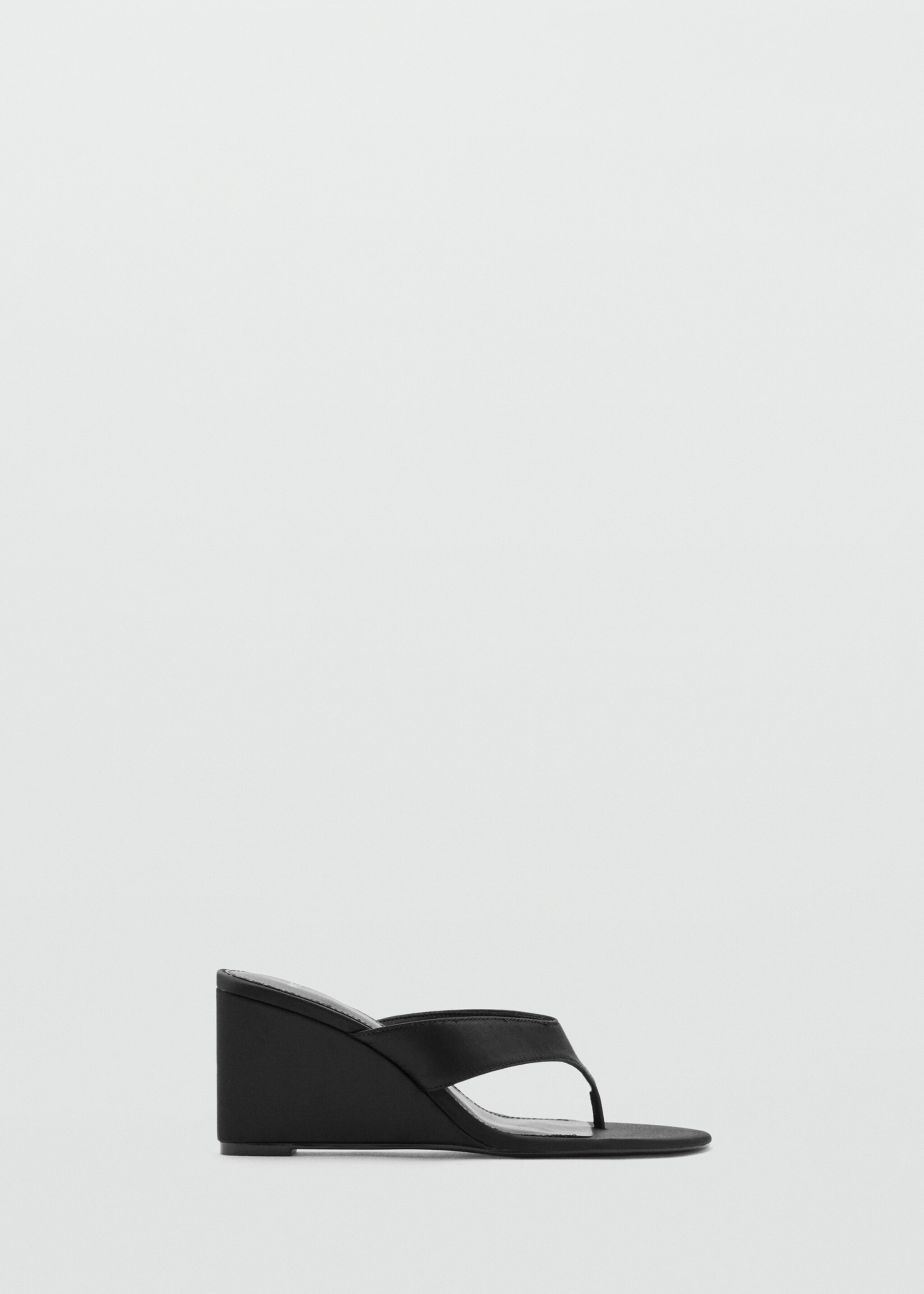 Satin strap wedge sandal - Article without model, Black. Ref: 27007139-00.
