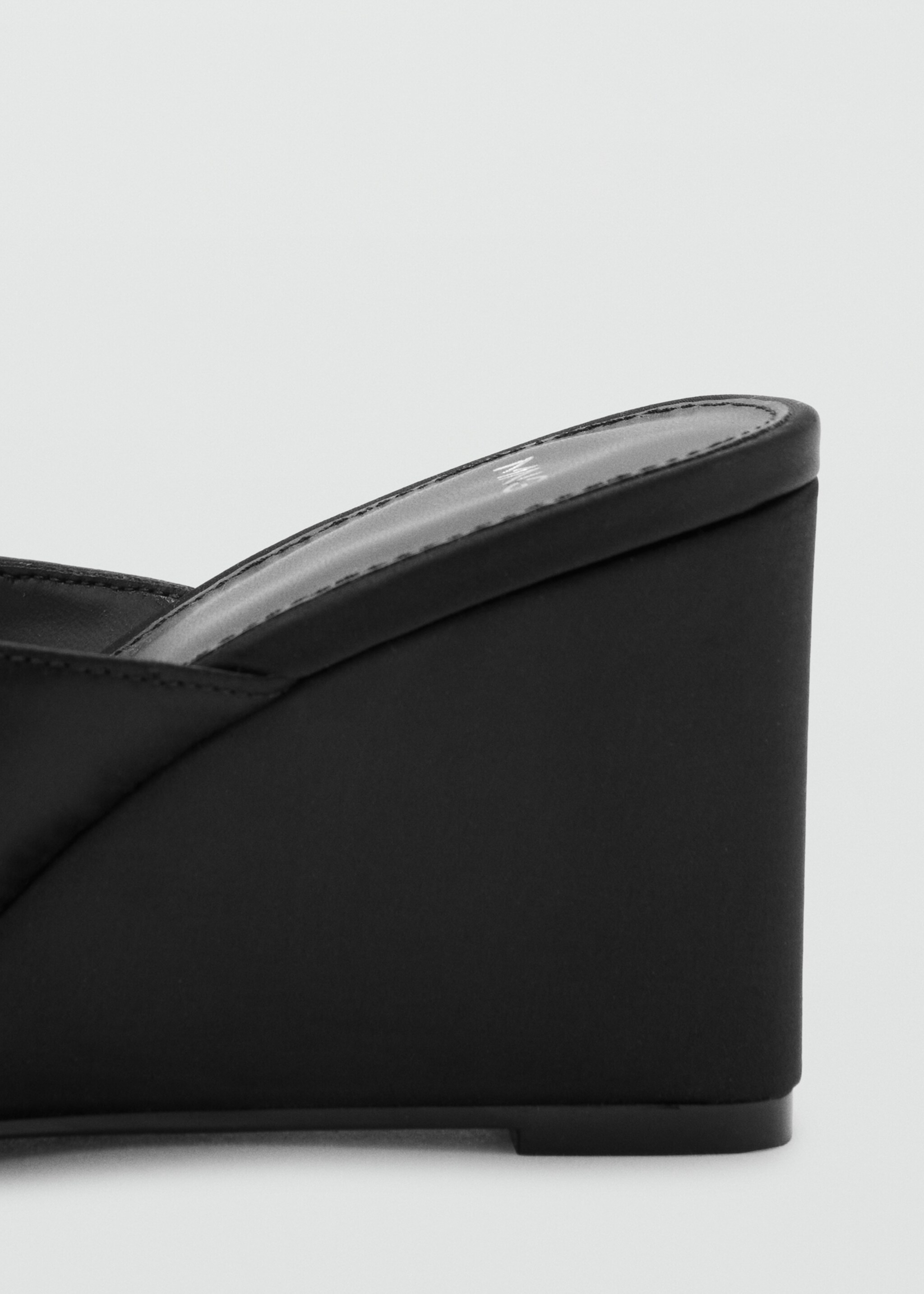 Satin strap wedge sandal - Details of the article 1, Black. Ref: 27007139-00.