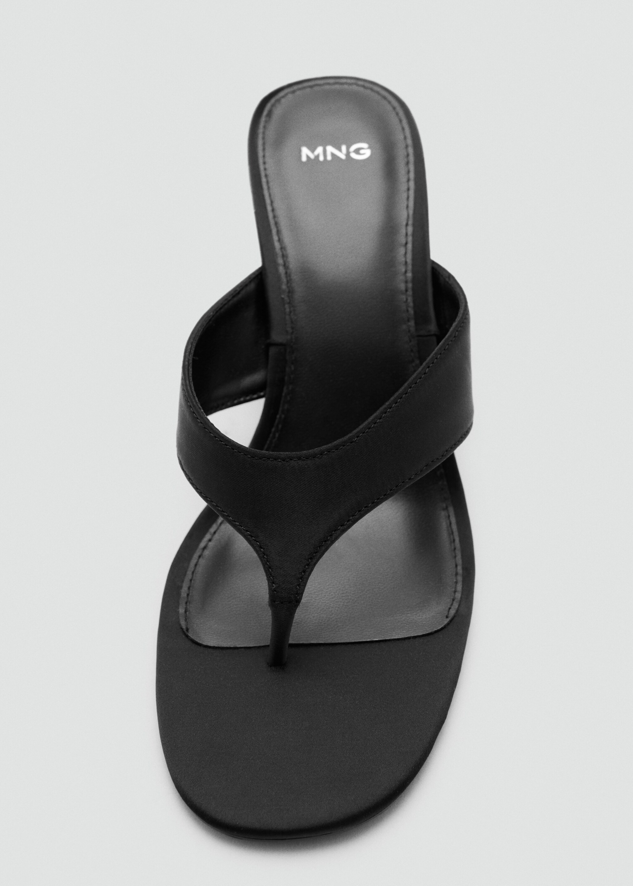 Satin strap wedge sandal - Details of the article 2, Black. Ref: 27007139-00.