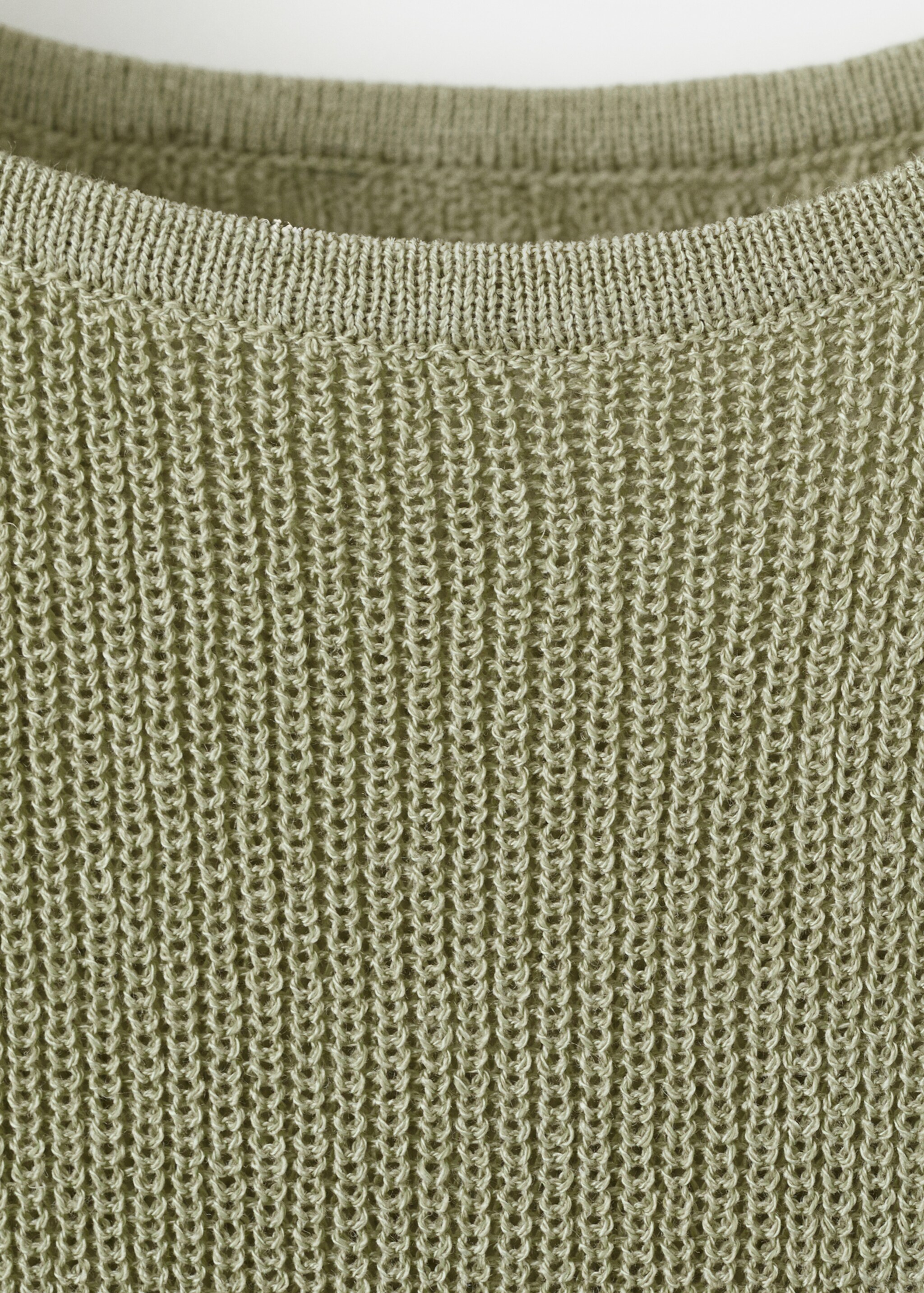 Fitted fine-knit top - Details of the article 8, Aqua Green. Ref: 27007143-00.