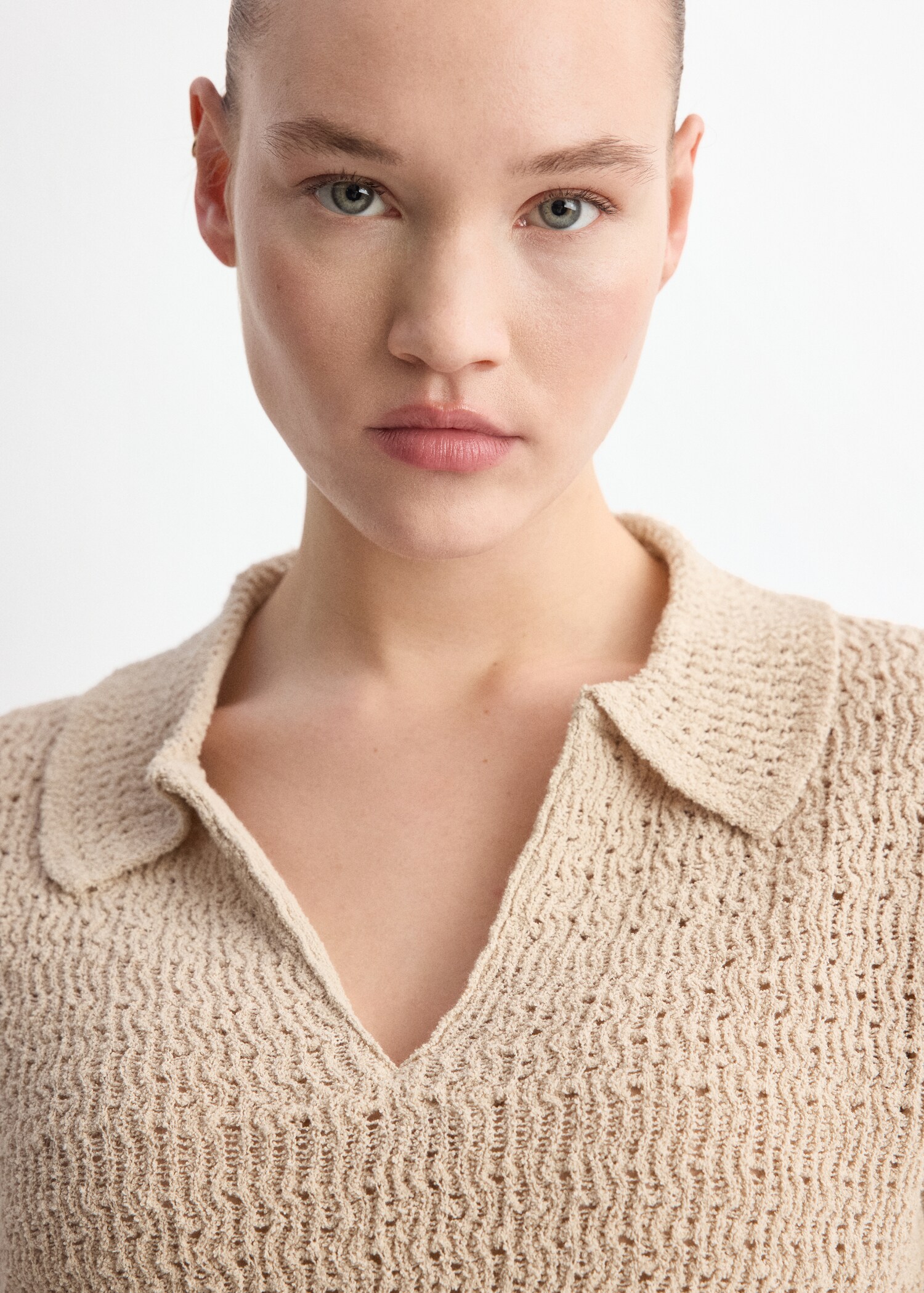 Вязаный джемпер с воротником поло - Деталь изделия 4