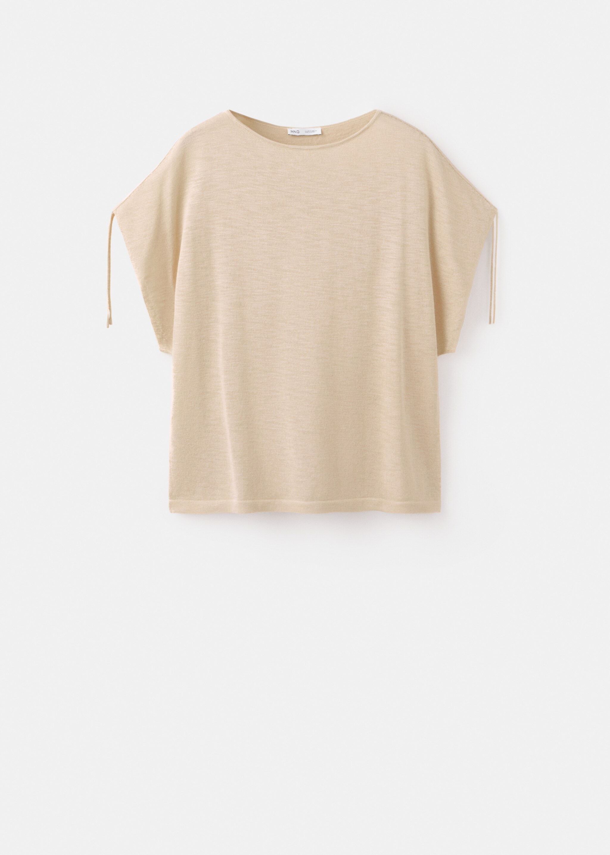 Short-sleeved fine-knit sweater - Article without model, Ecru. Ref: 27007147-00.