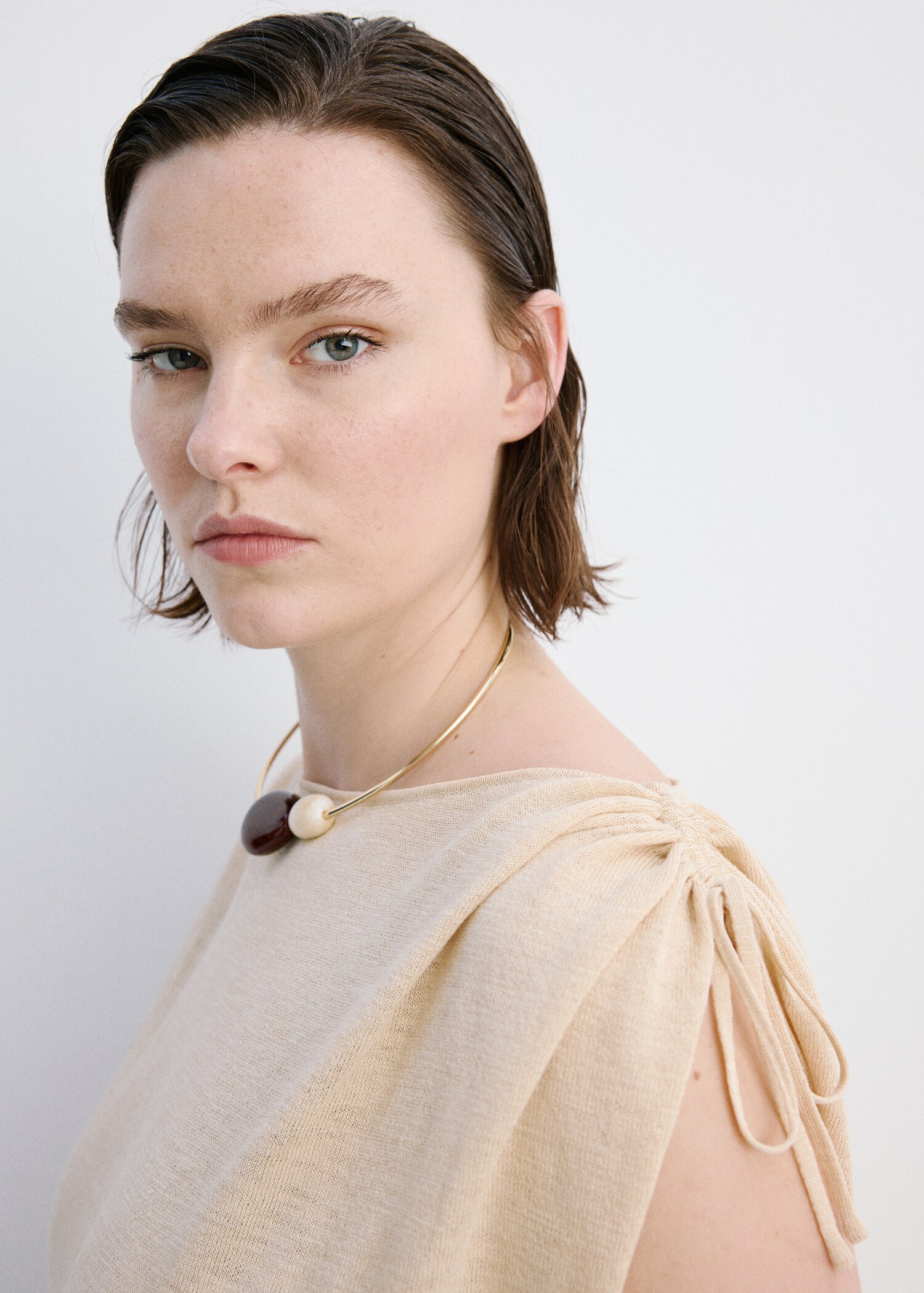 Short-sleeved fine-knit sweater - Details of the article 4