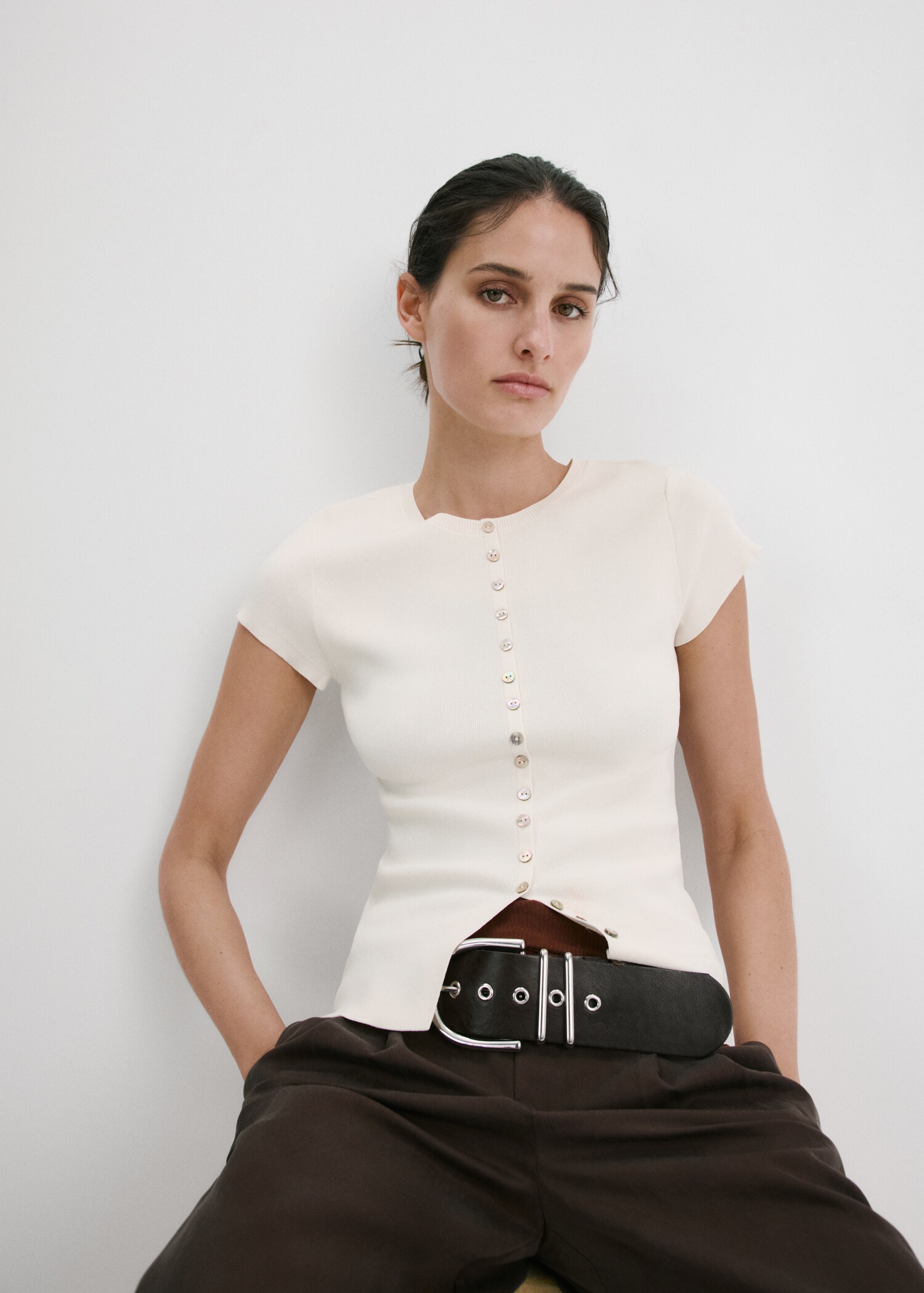 Jersey punto detalle botones - Plano medio