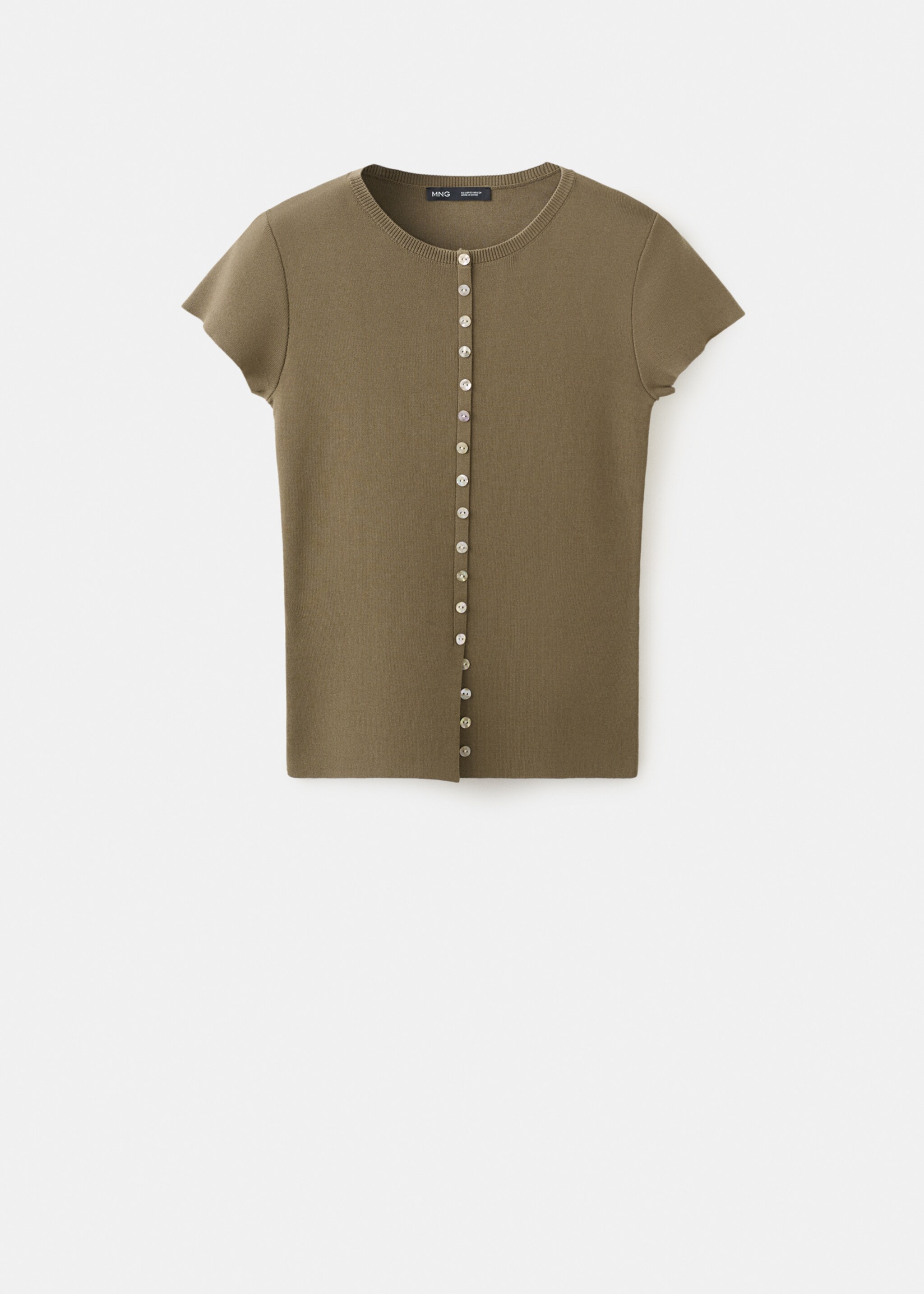 Jersey punto detalle botones - Artículo sin modelo, Marrón medio. Ref: 27007150-00.