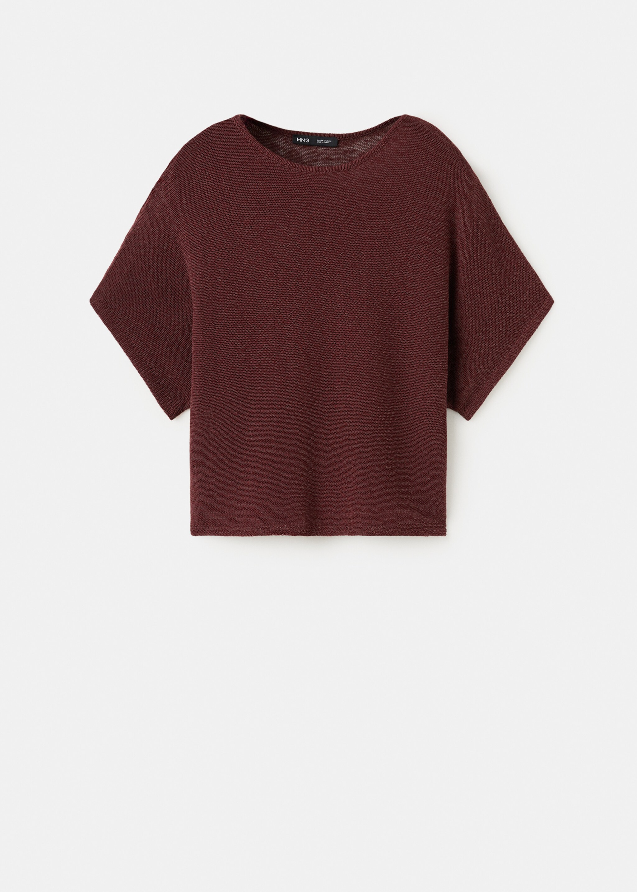 Short-sleeved knitted sweater - Article without model, Burnt Orange. Ref: 27007151-00.