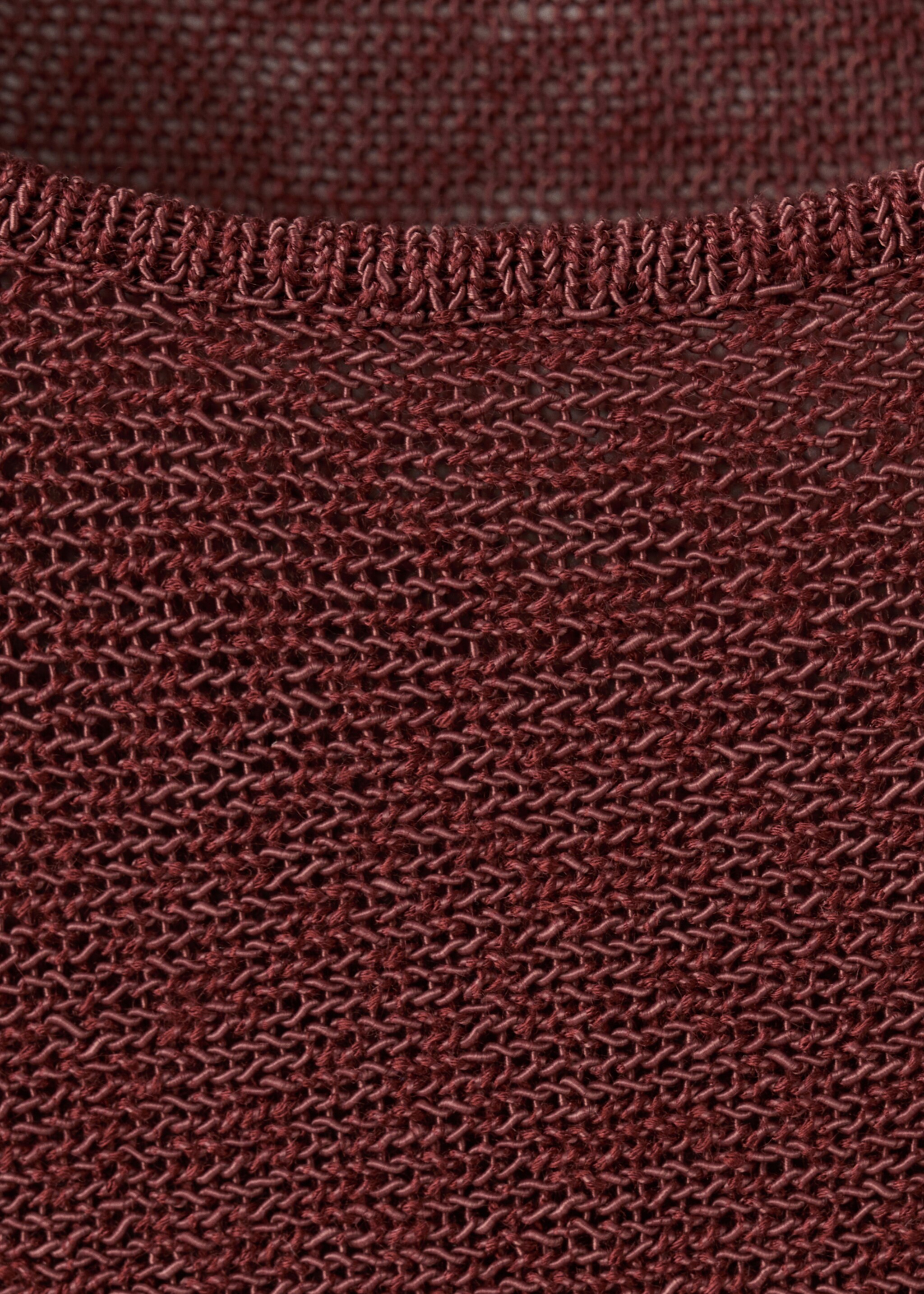 Short-sleeved knitted sweater - Details of the article 8, Burnt Orange. Ref: 27007151-00.