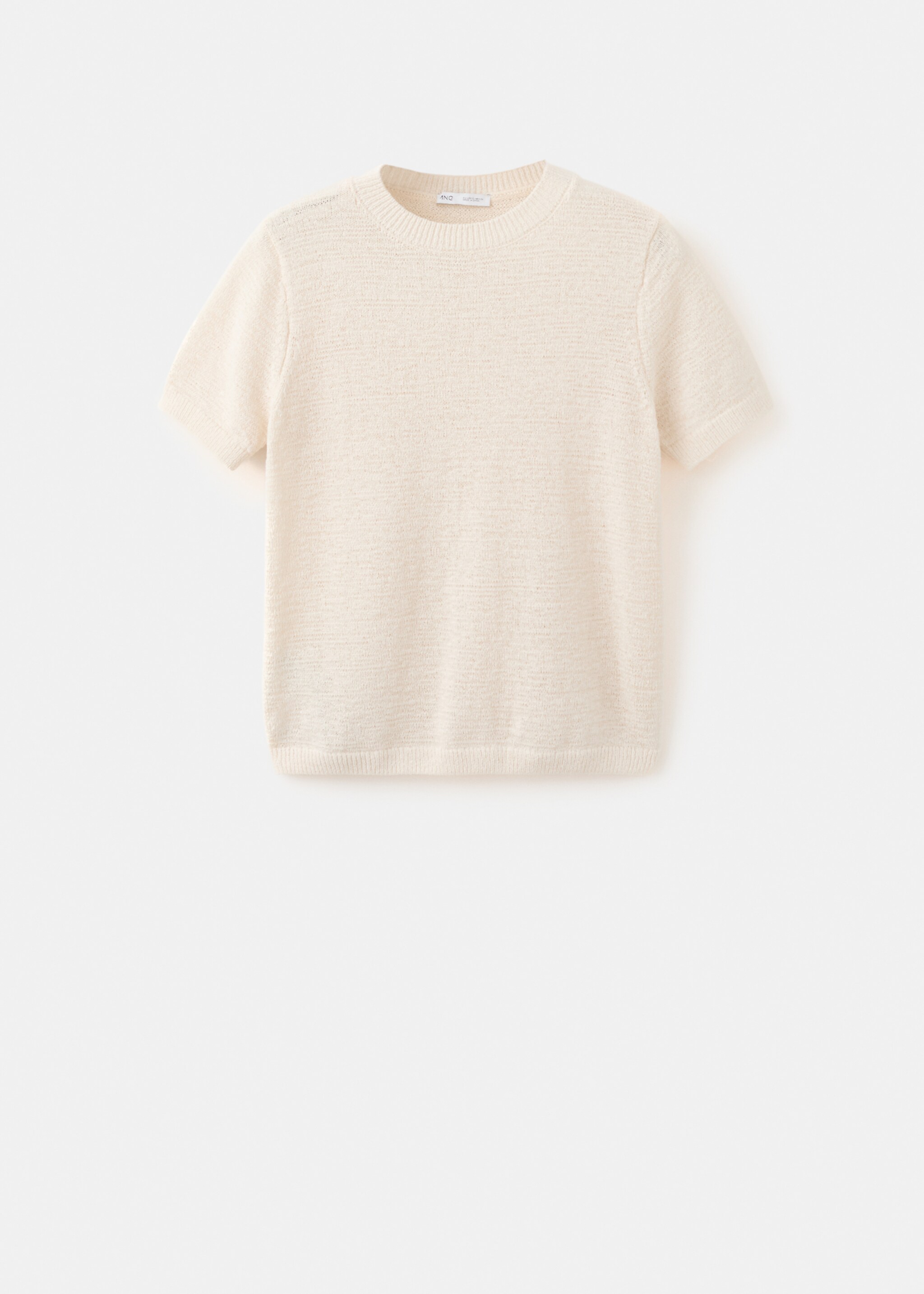 Short-sleeved knitted sweater - Article without model, Ecru. Ref: 27007152-00.