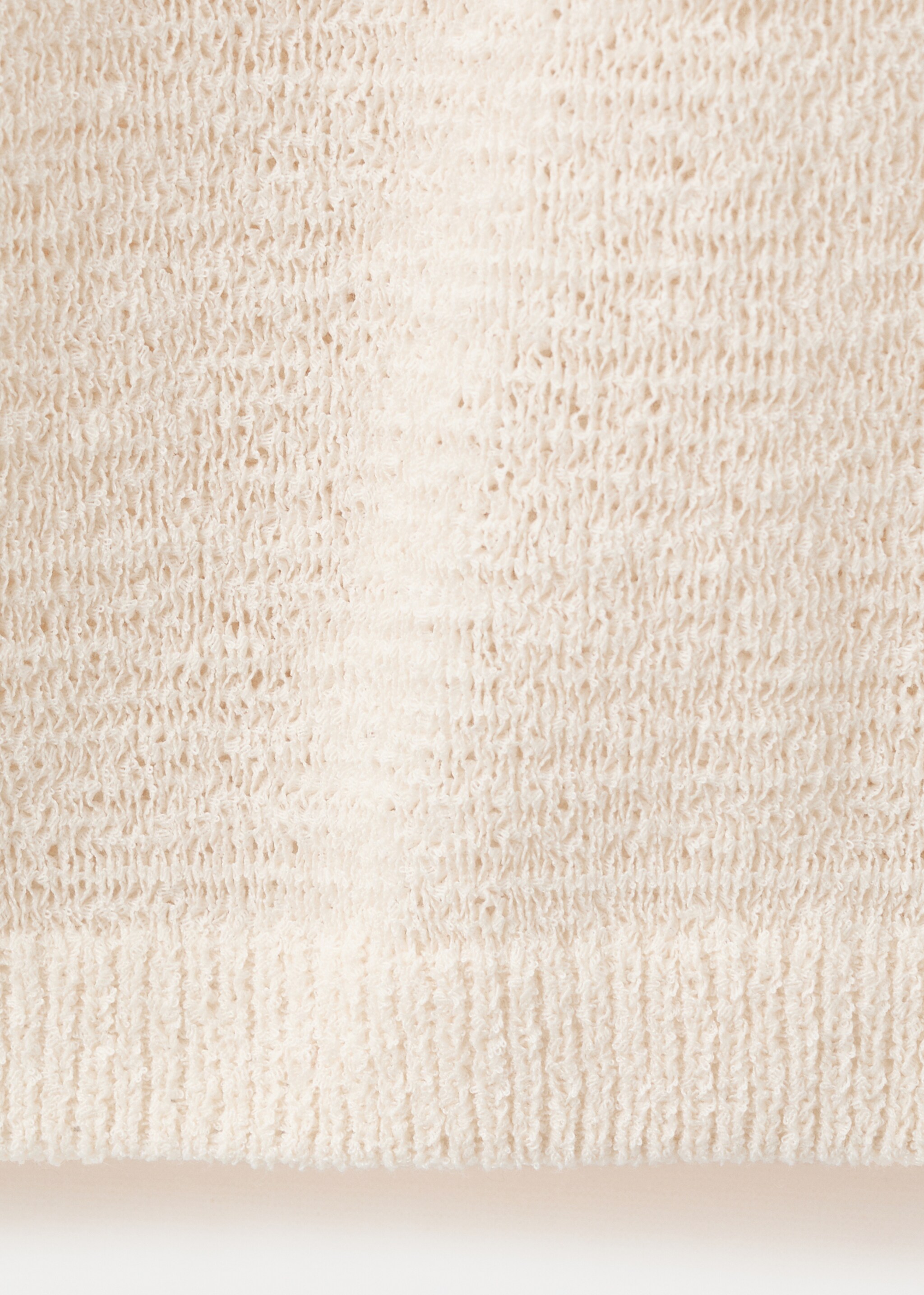 Short-sleeved knitted sweater - Details of the article 0, Ecru. Ref: 27007152-00.