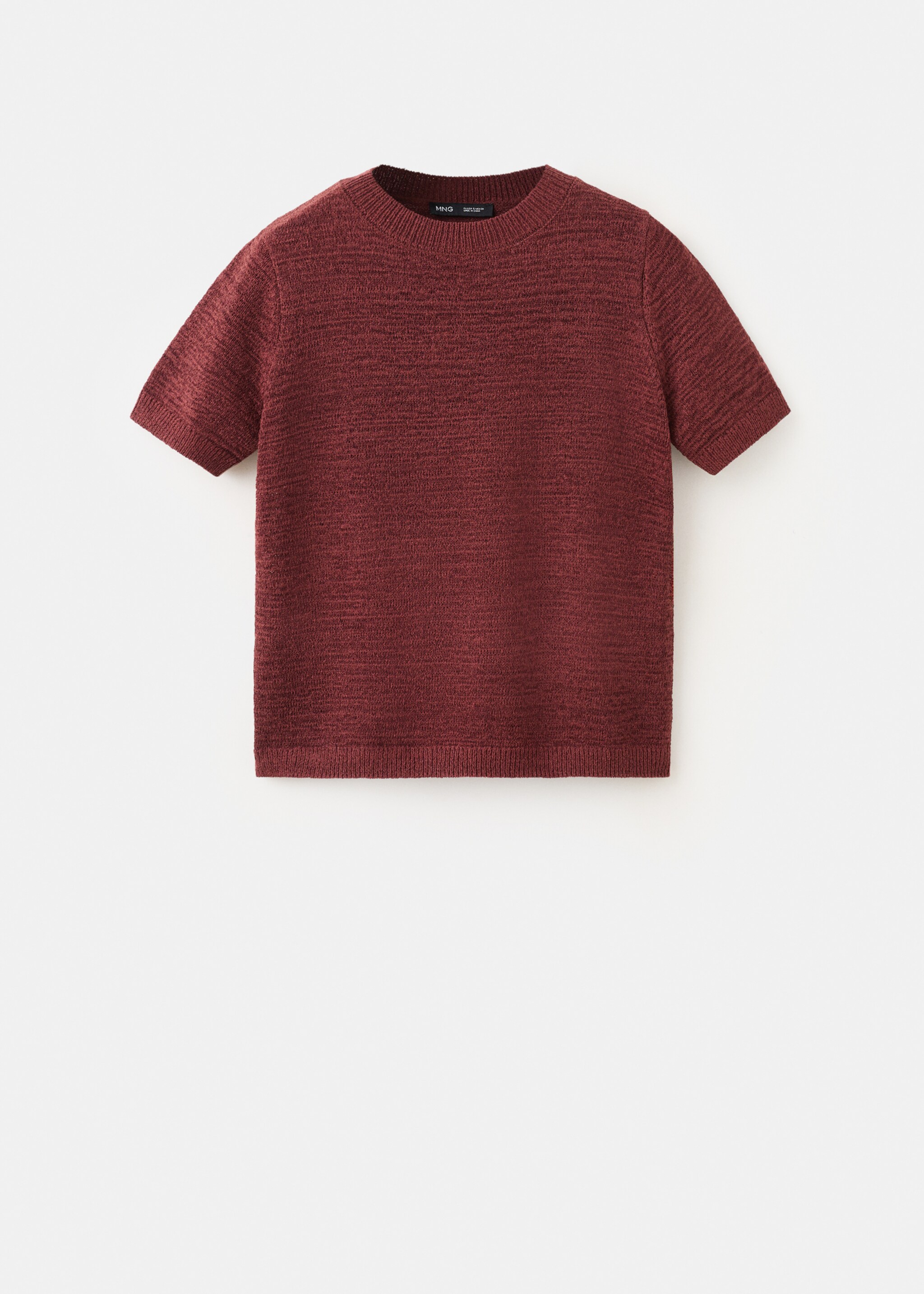 Short-sleeved knitted sweater - Article without model, Burnt Orange. Ref: 27007152-00.