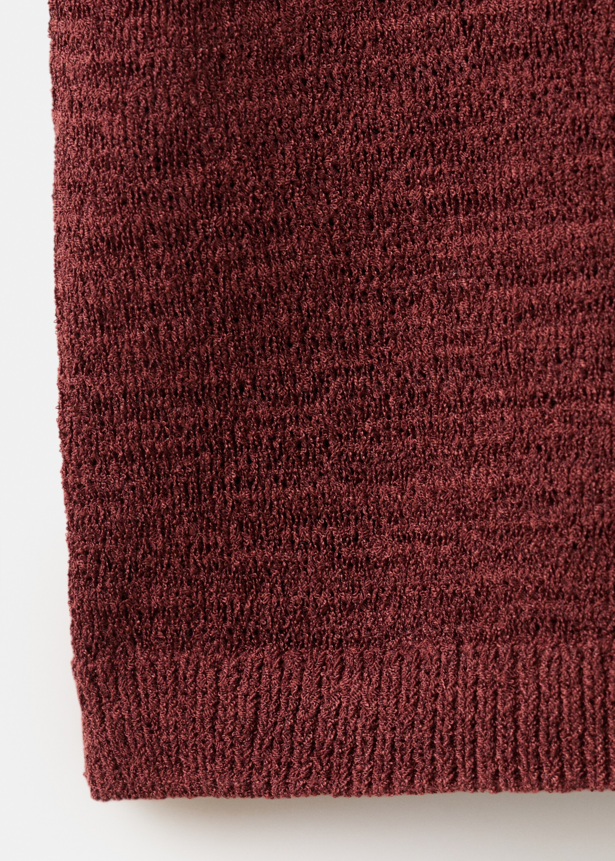 Short-sleeved knitted sweater - Details of the article 0, Burnt Orange. Ref: 27007152-00.