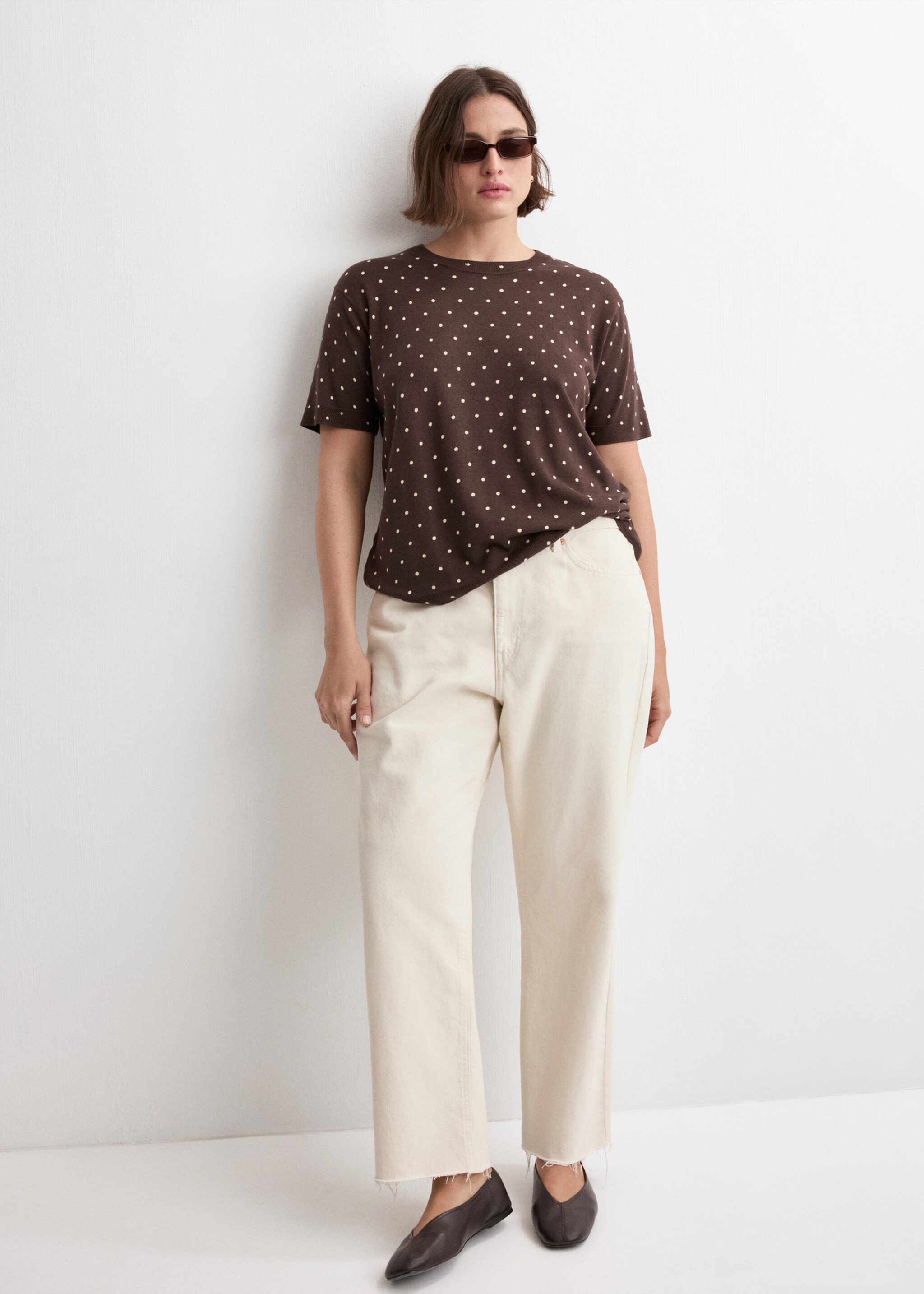 Jersey punto lunares - Detalle del artículo 3, Chocolate. Ref: 27007153-00.