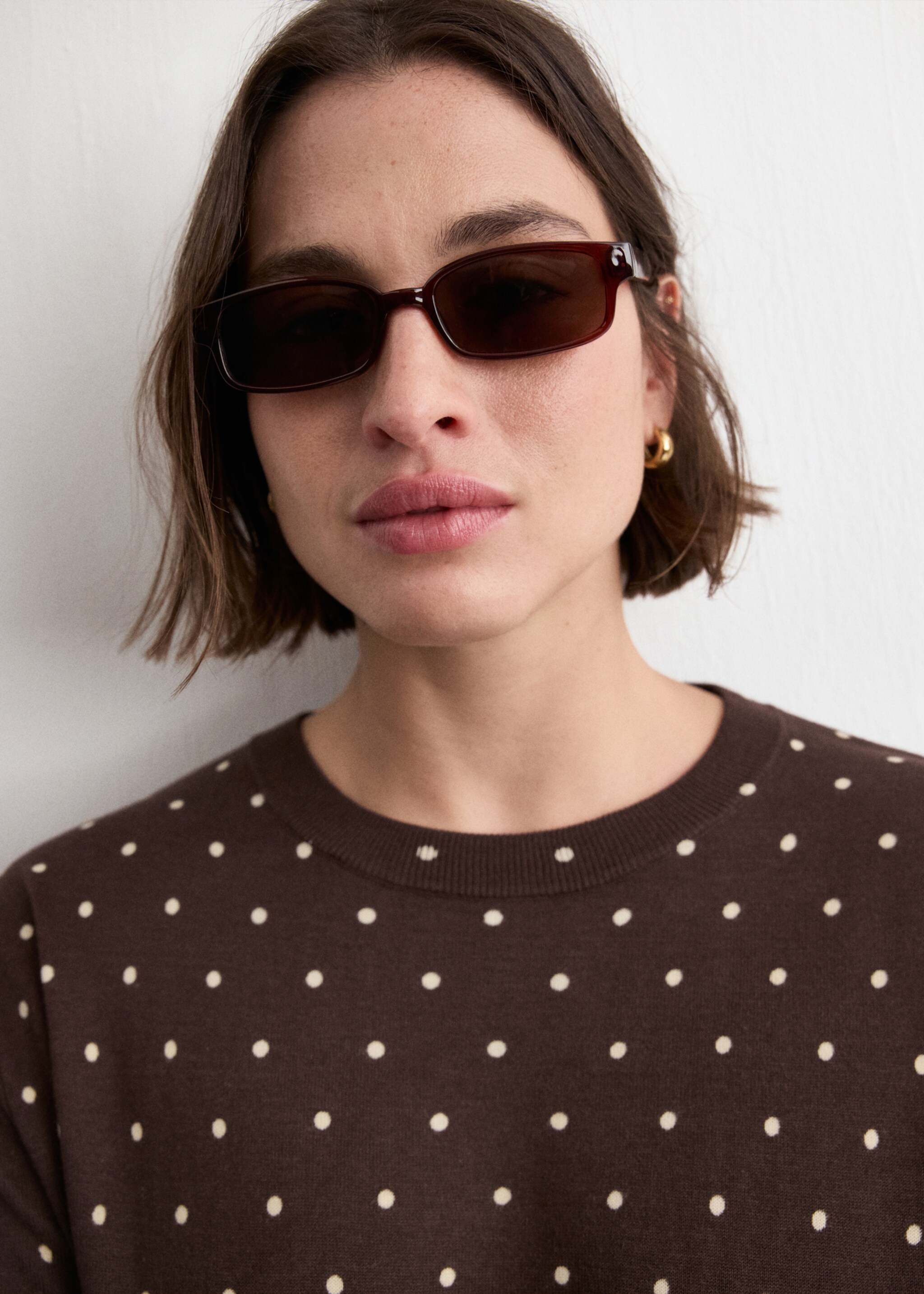 Jersey punto lunares - Detalle del artículo 4, Chocolate. Ref: 27007153-00.