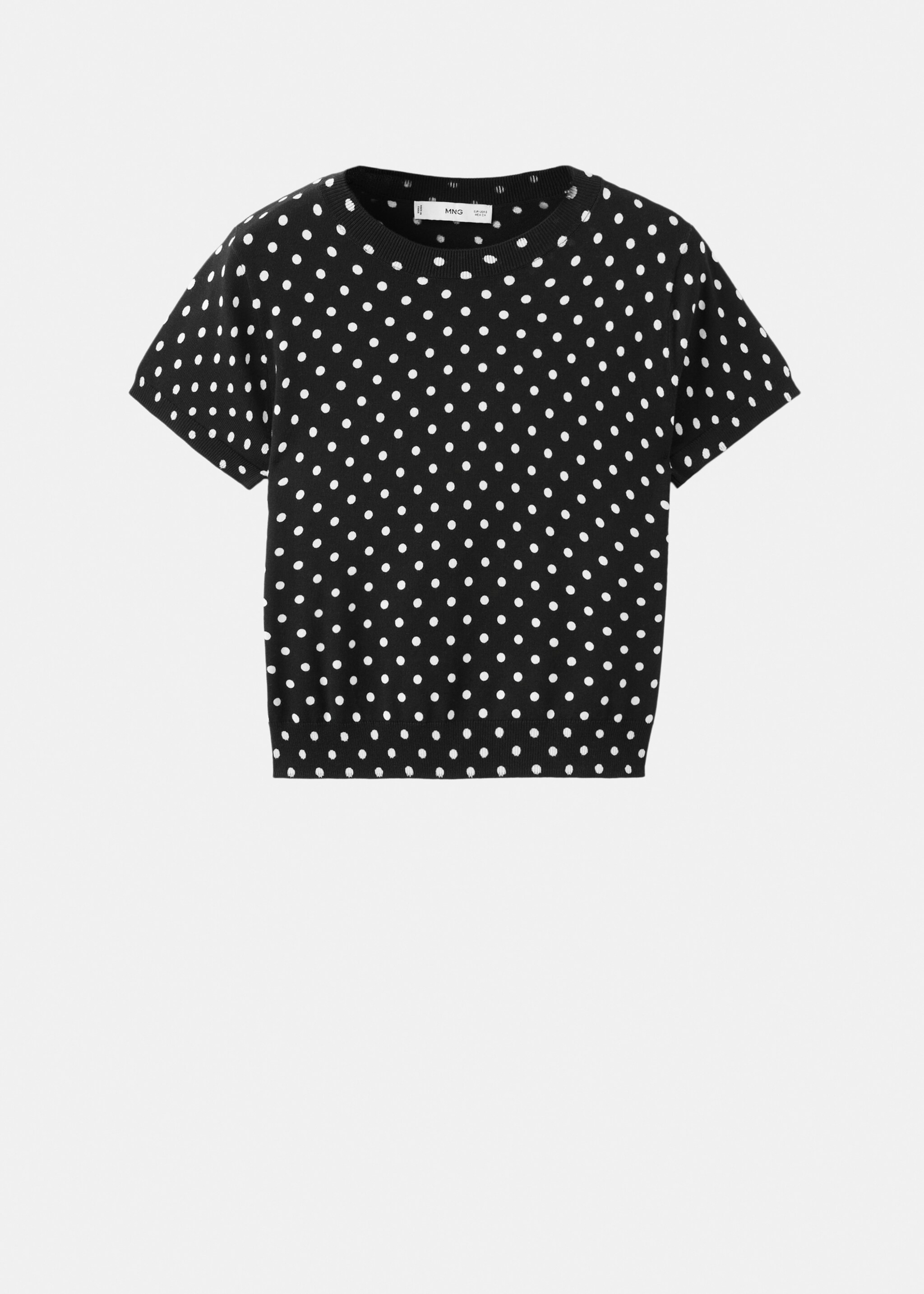 Polka-dot knitted sweater - Article without model, Black. Ref: 27007154-00.