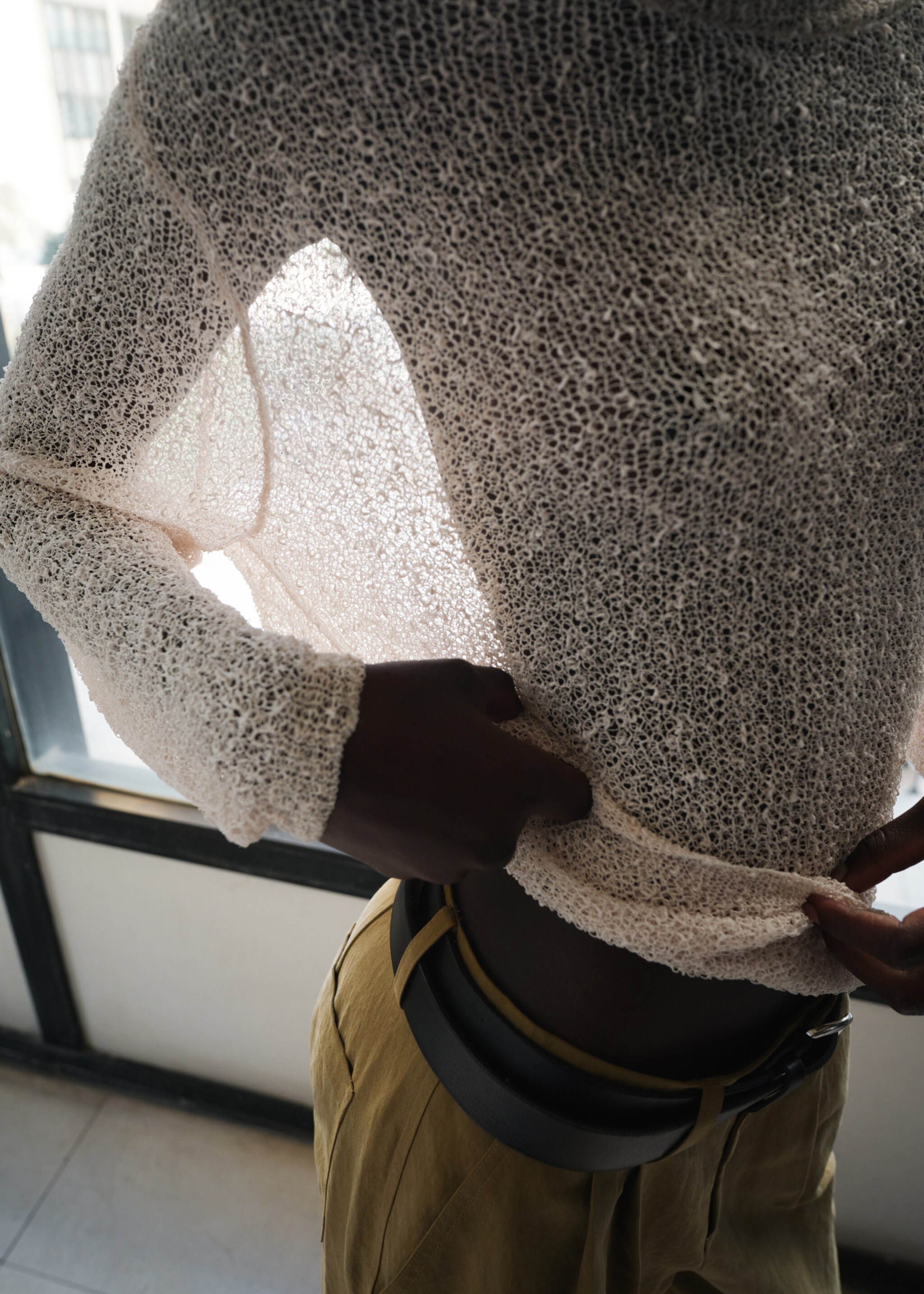 Pull en maille ajourée à manches longues - Détail de l'article 1, Écru. Ref: 27007155-00.