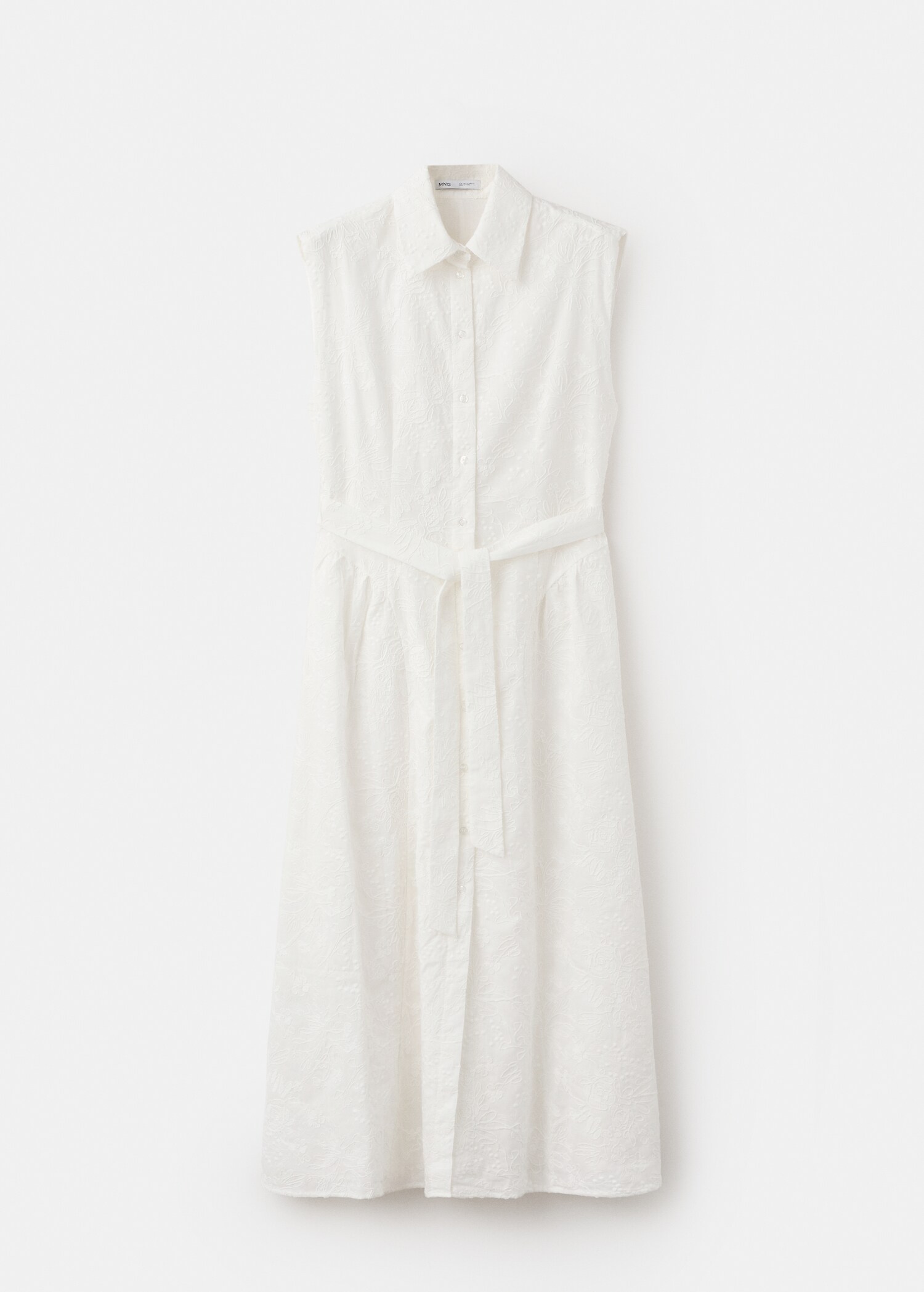 Embroidered belt dress - Article without model