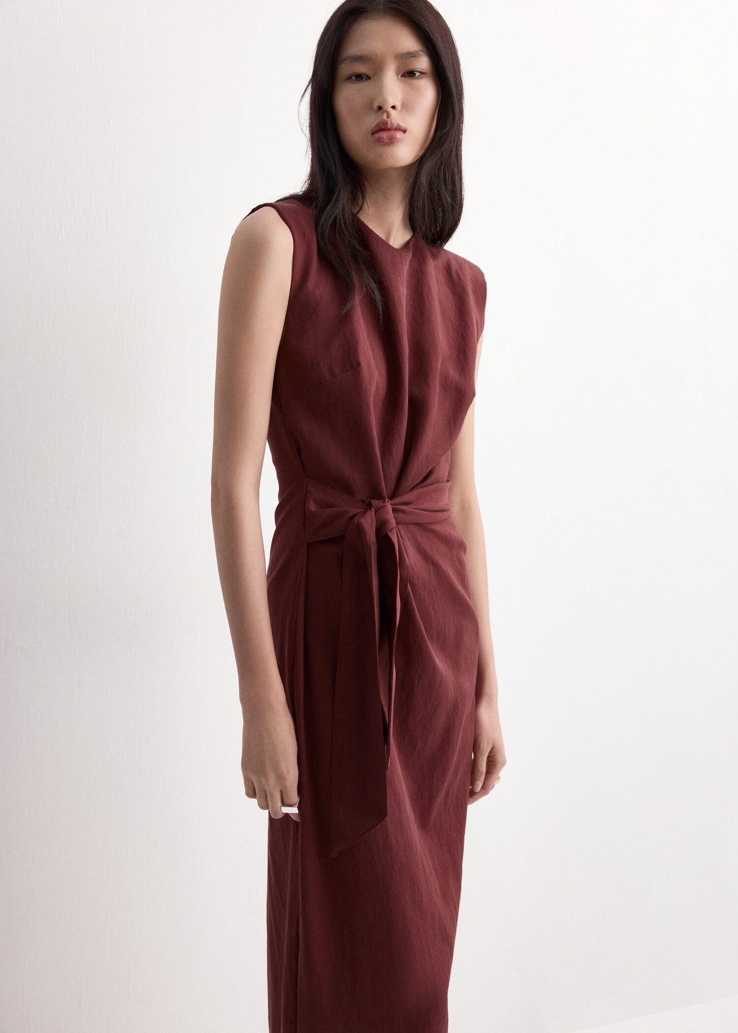 Lyocell dress with knot detail - Medium plane