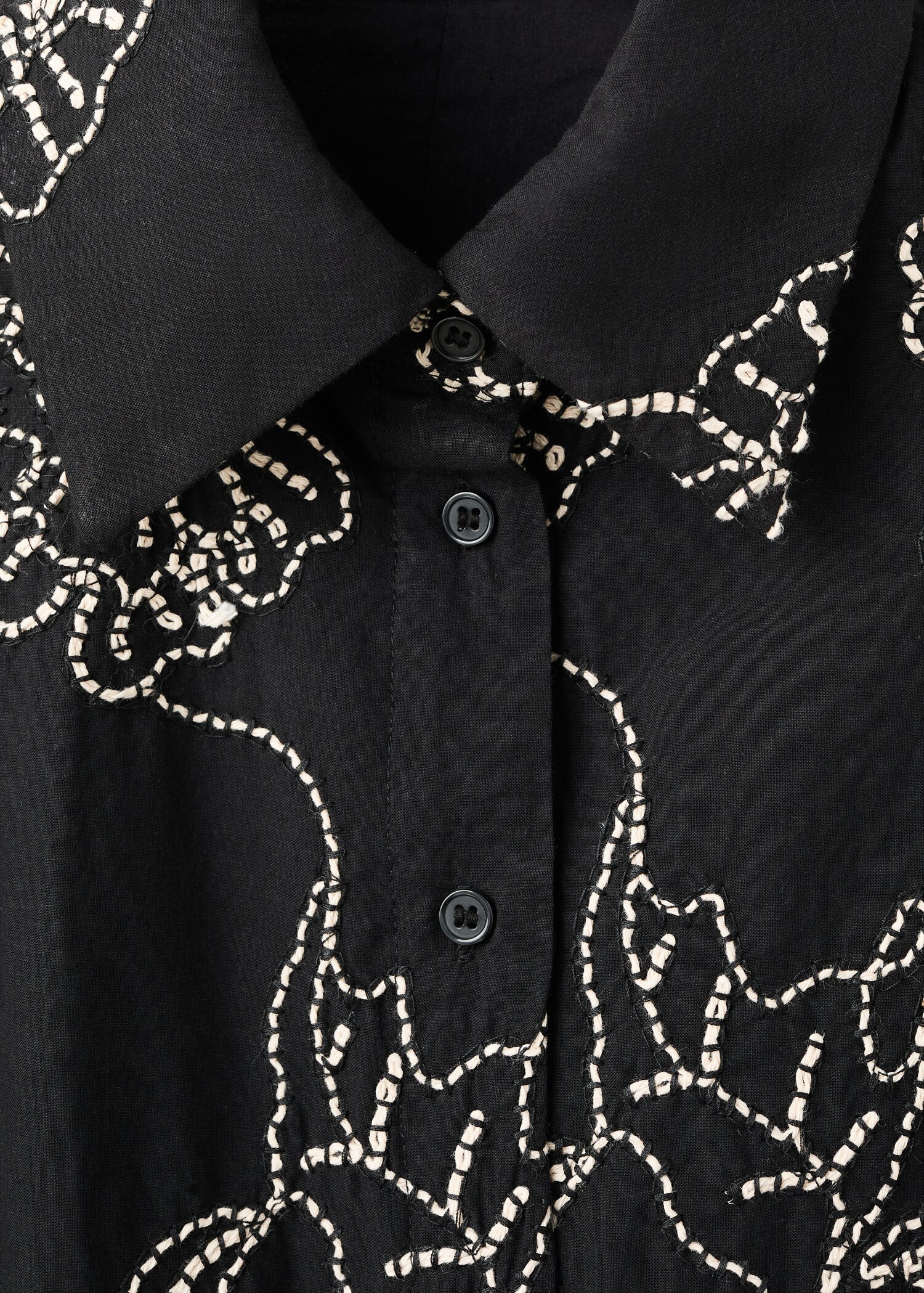 Embroidered floral shirt dress - Details of the article 8