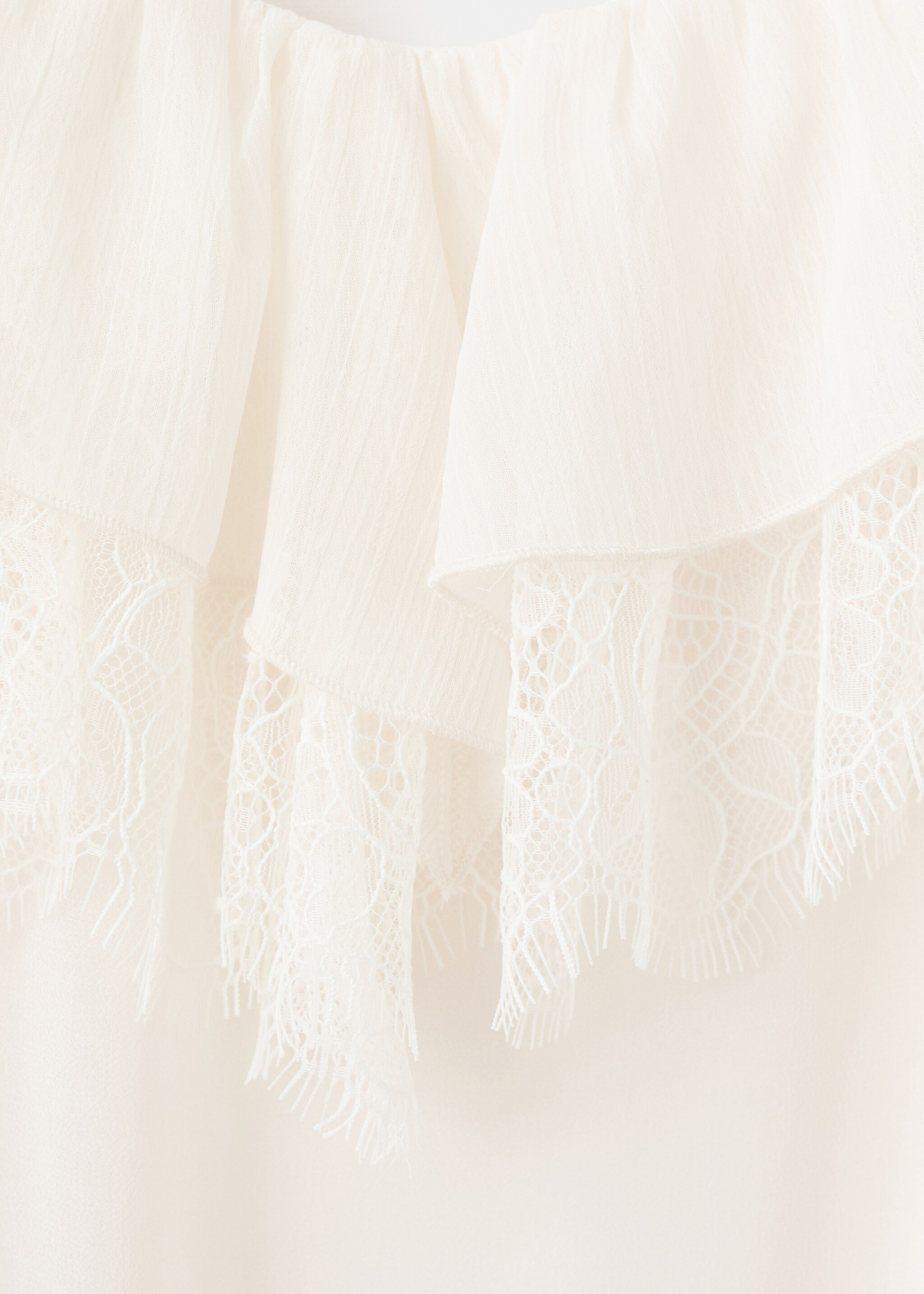 Lace ruffle dress - Details of the article 8, Ecru. Ref: 27007169-00.