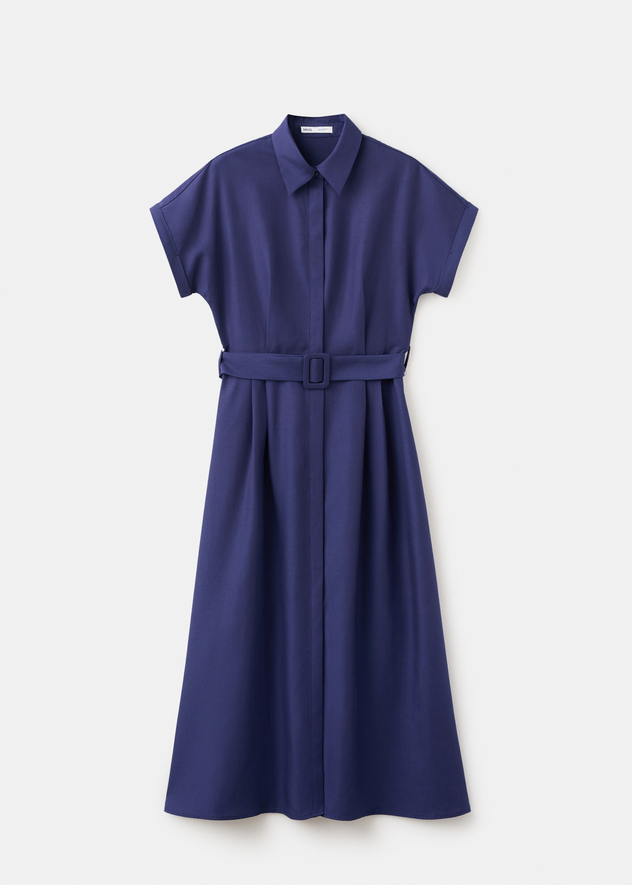 Lyocell belted shirt dress - Article without model, Dark Navy. Ref: 27007170-00.