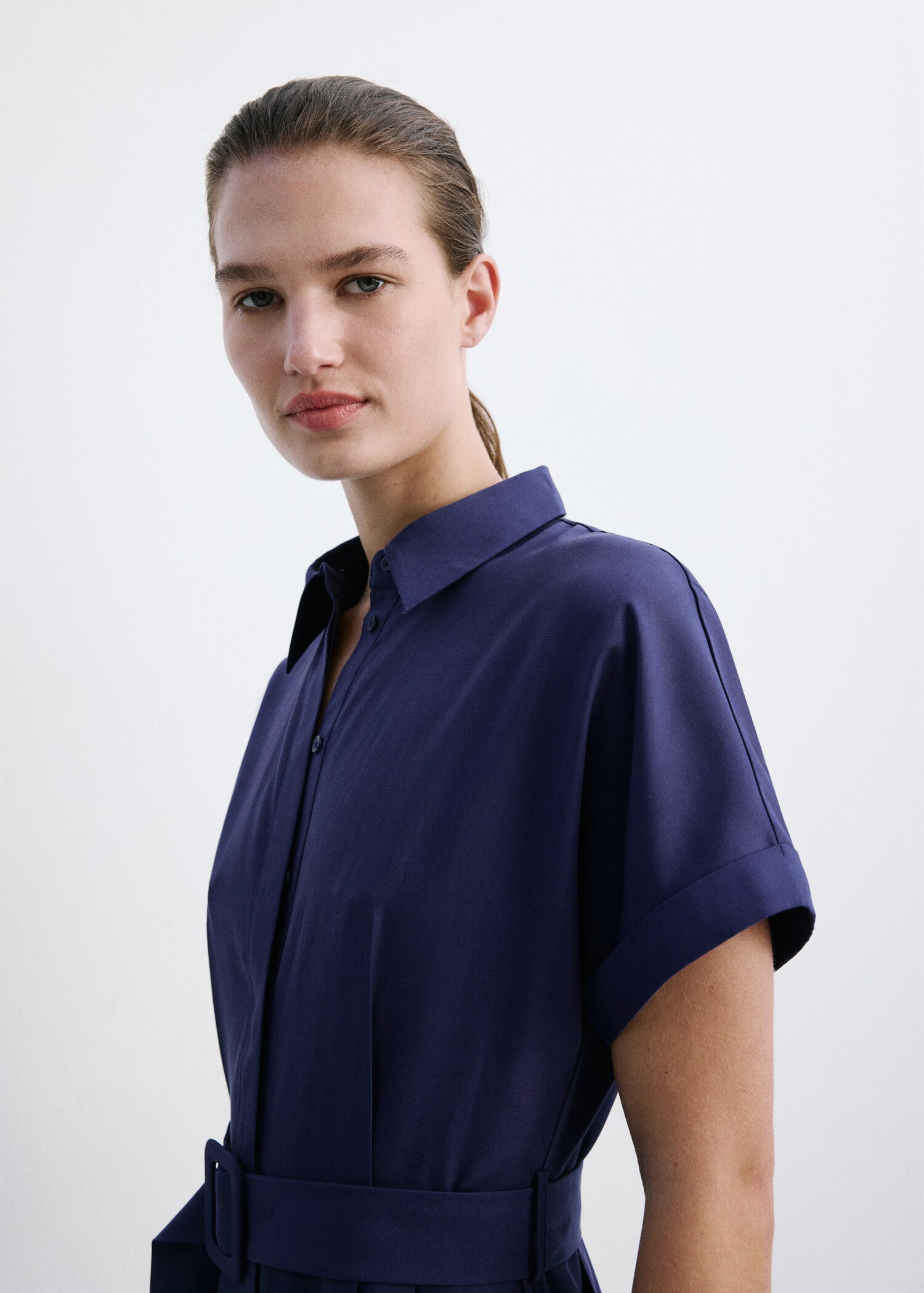 Lyocell belted shirt dress - Details of the article 1