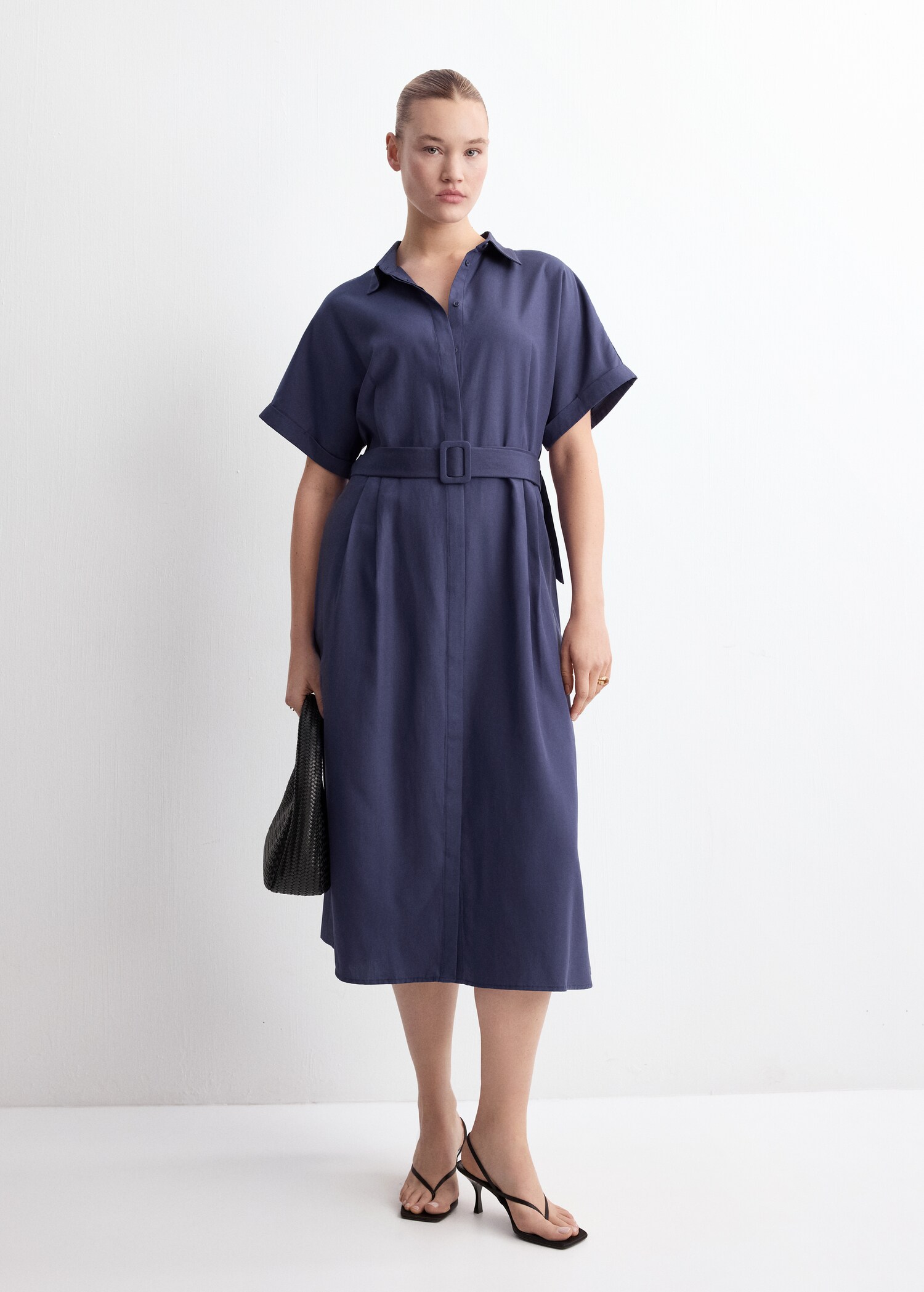 Lyocell belted shirt dress - Details of the article 3