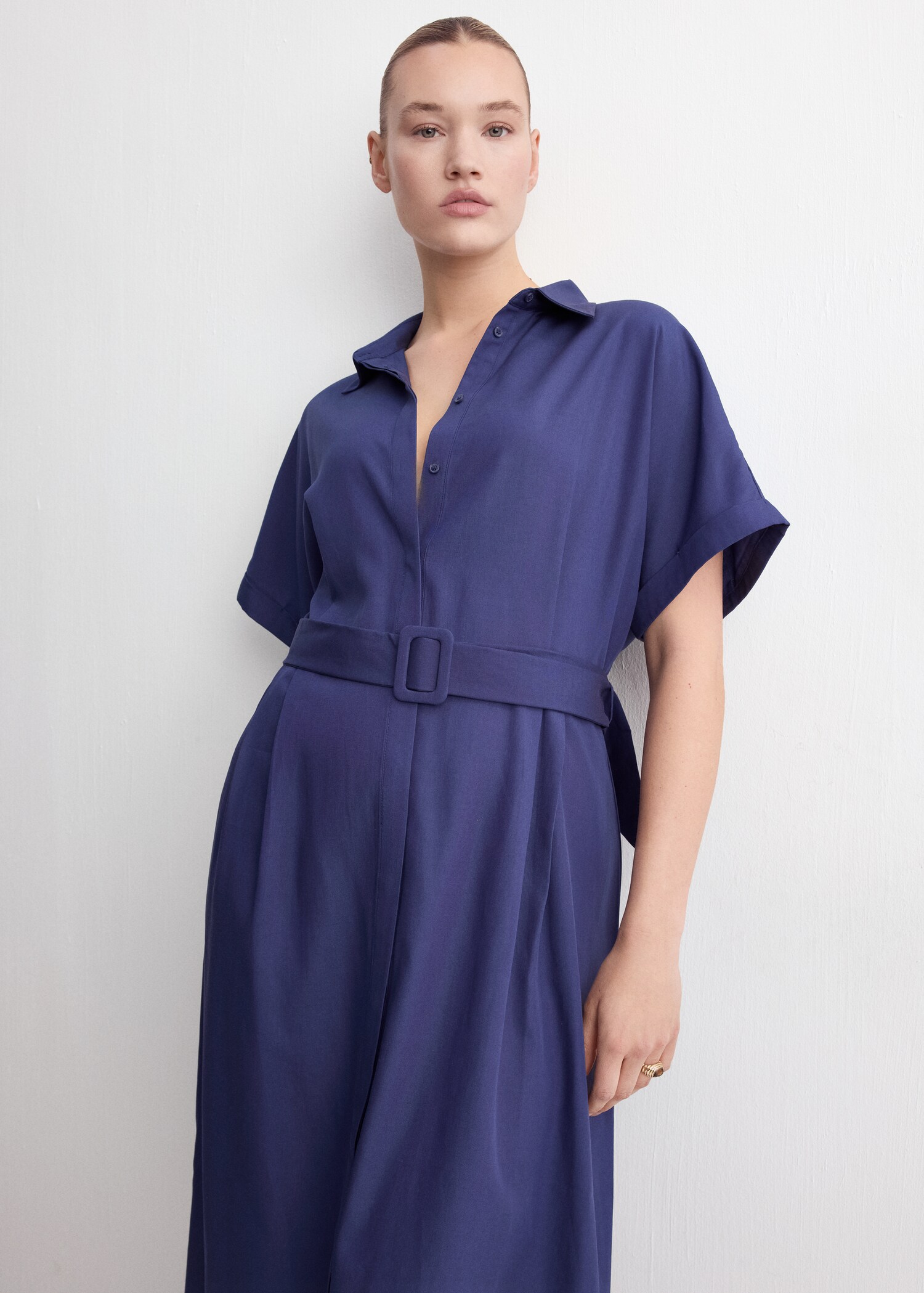 Lyocell belted shirt dress - Details of the article 5