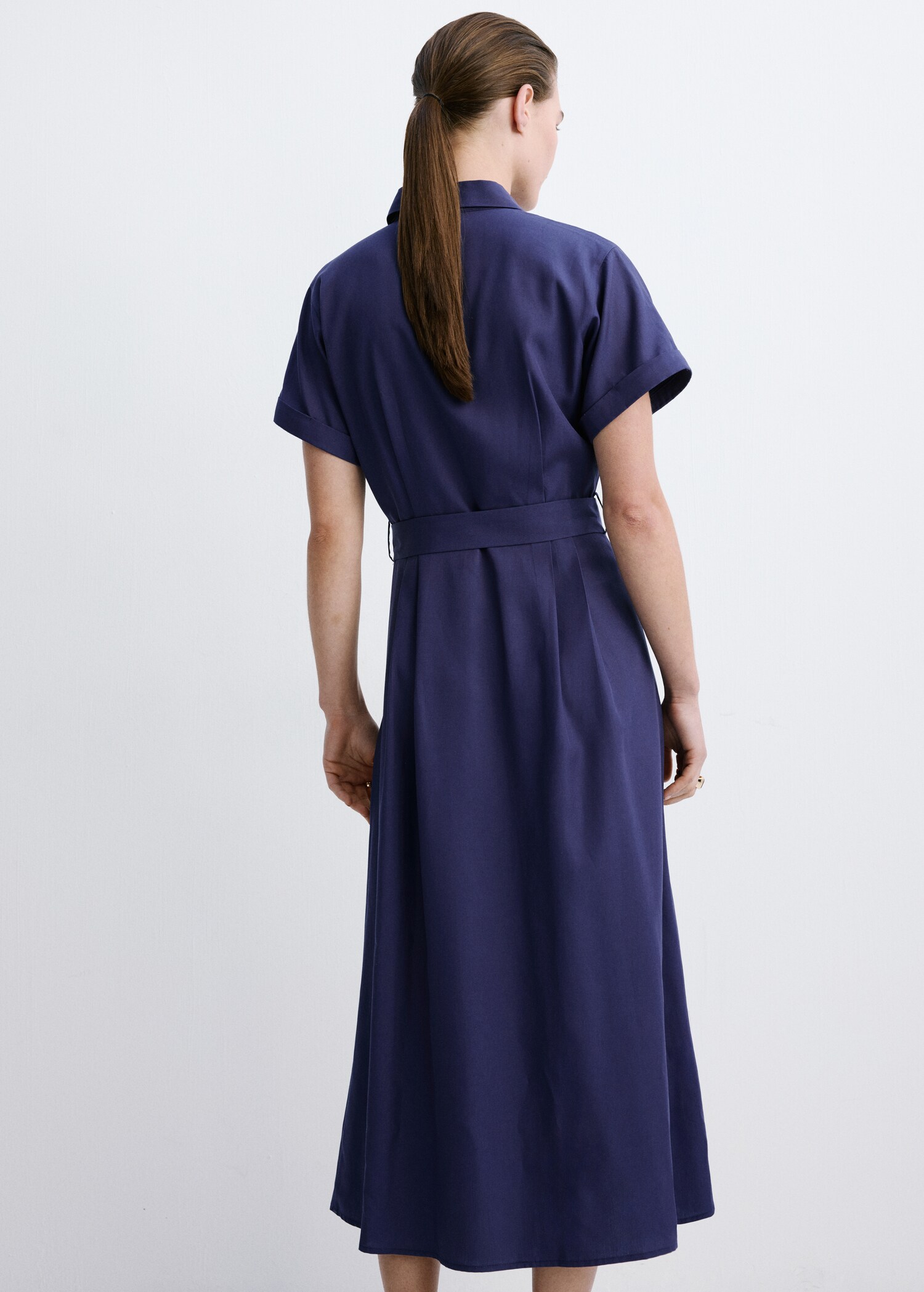Lyocell belted shirt dress - Reverse of the article