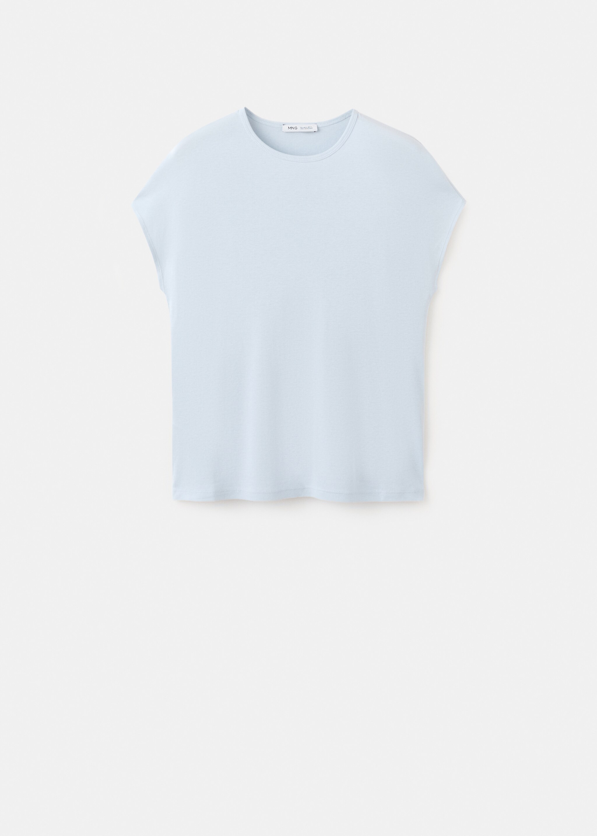 تي شيرت بكم قصير من القطن المختلط - منتج دون نموذج, أزرق سماوي. Ref: 27007805-00.