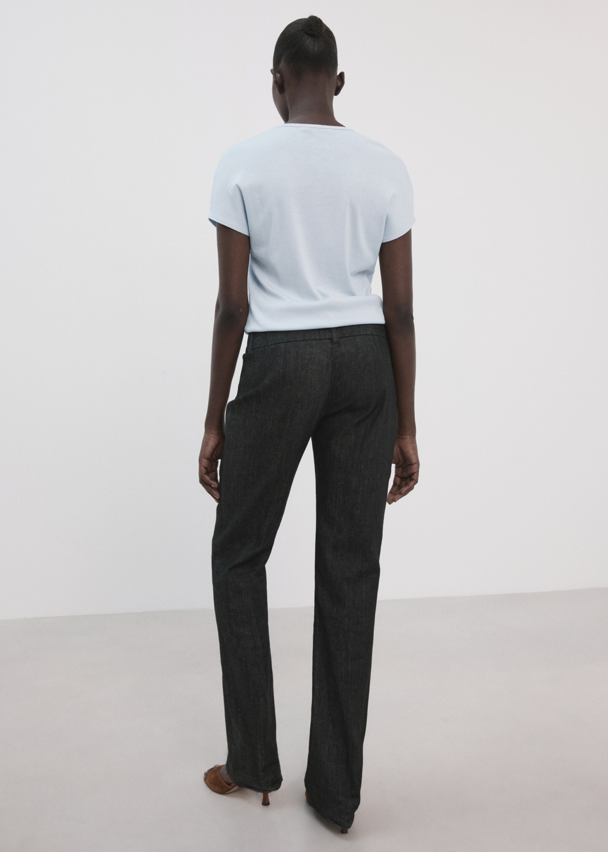 تي شيرت بكم قصير من القطن المختلط - الجهة الخلفية للمنتج, أزرق سماوي. Ref: 27007805-00.