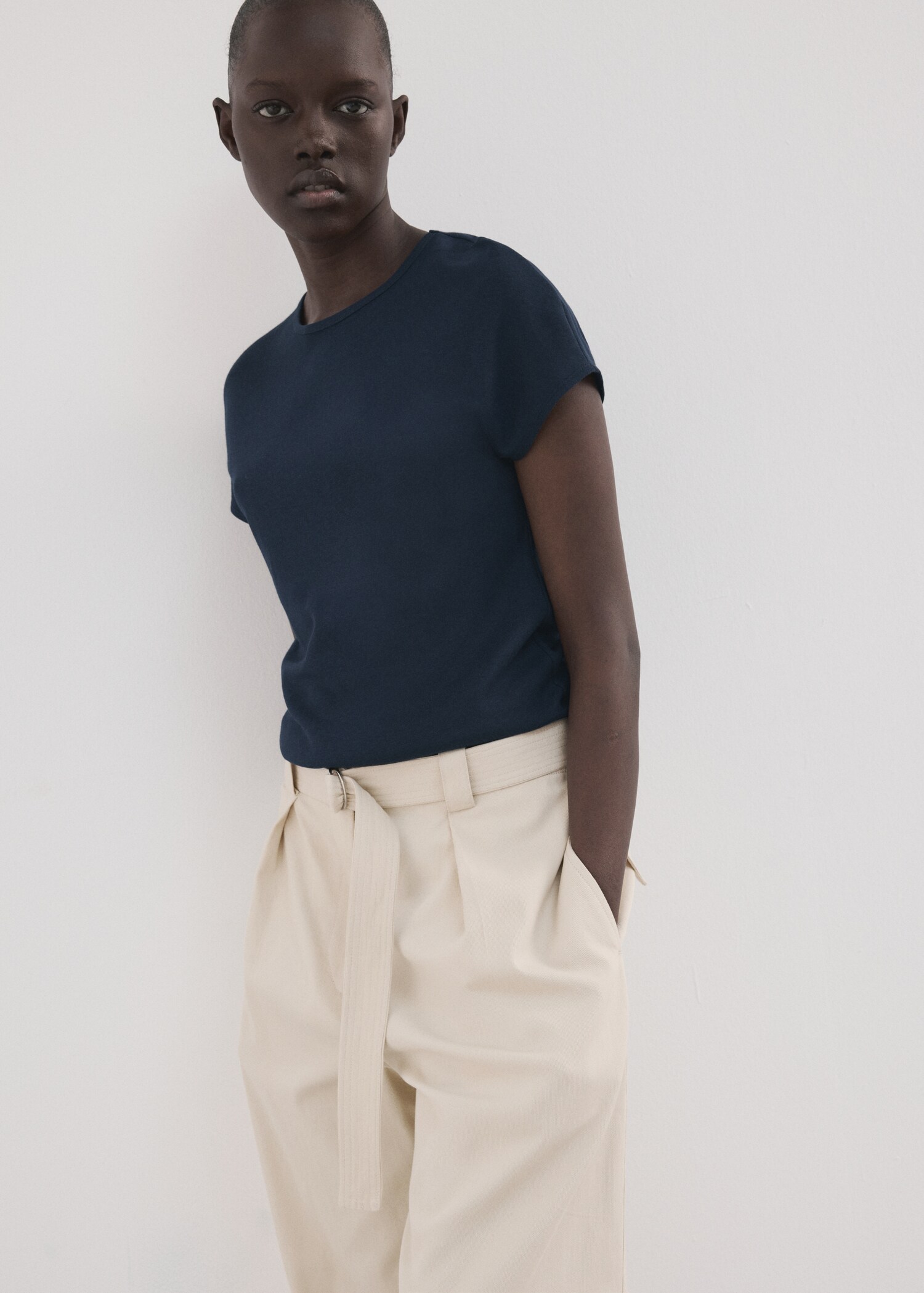 تي شيرت بكم قصير من القطن المختلط - رؤية وسط