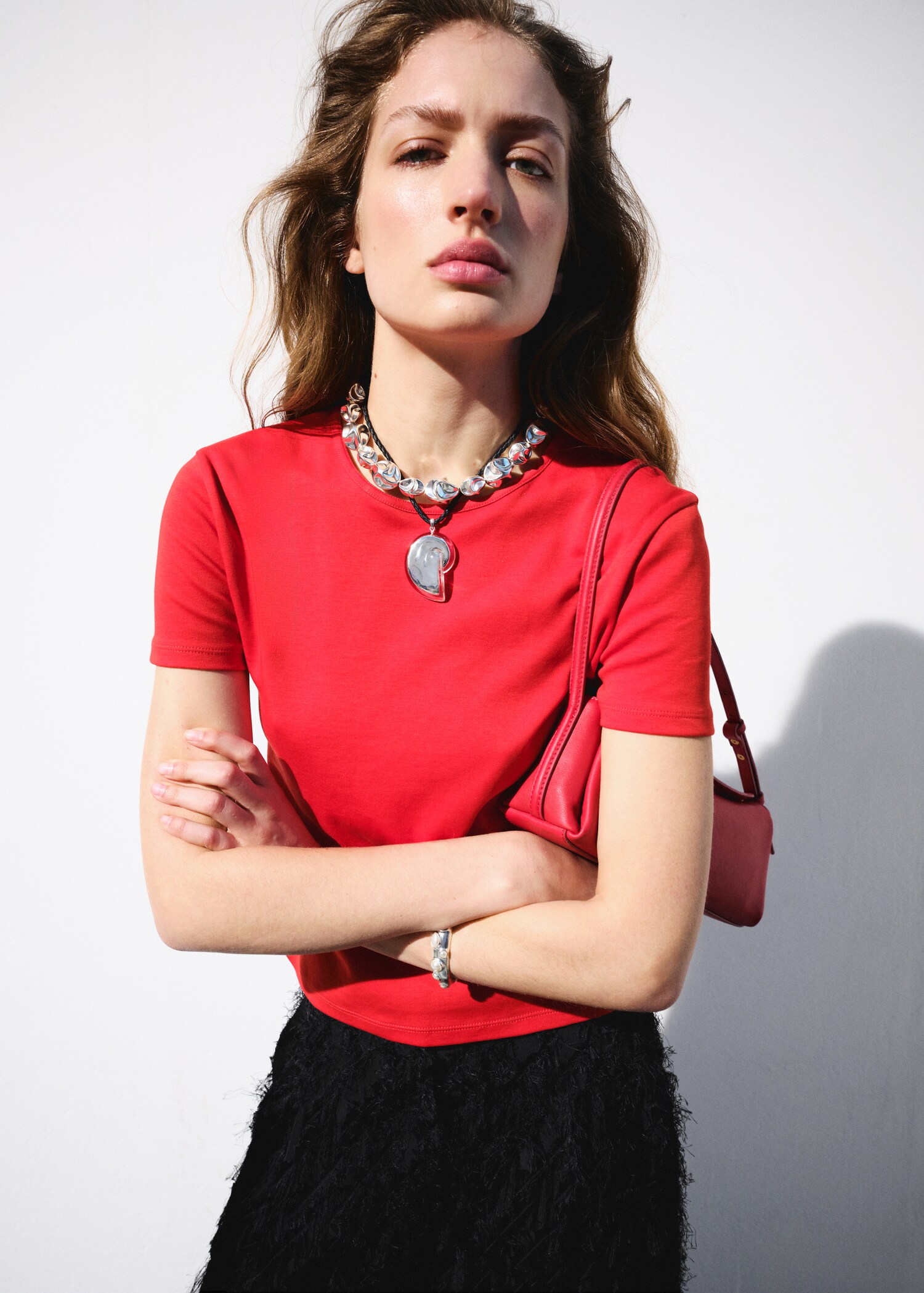 Short-sleeved cotton t-shirt - Medium plane