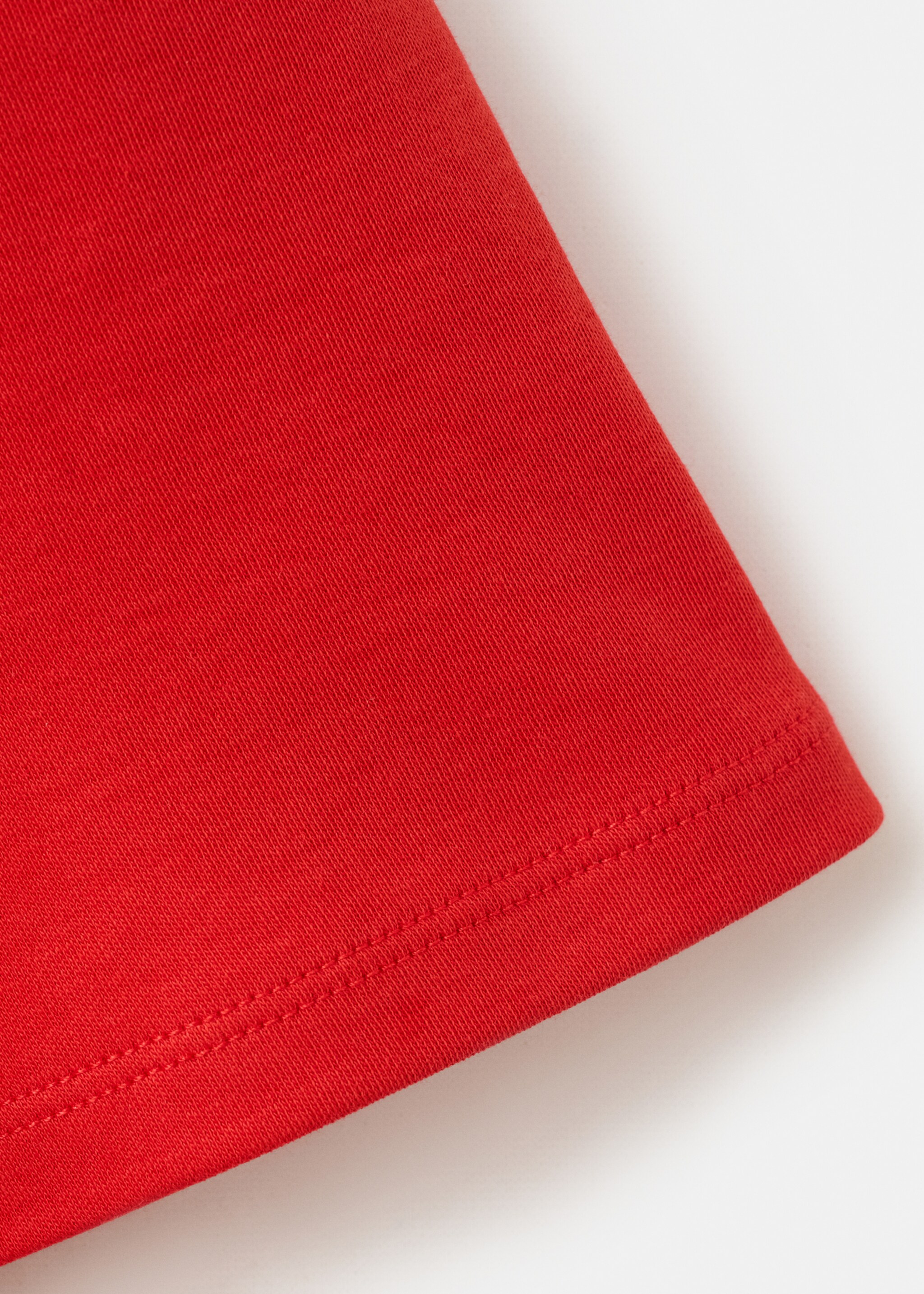 Short-sleeved cotton t-shirt - Details of the article 8, Red. Ref: 27007809-00.