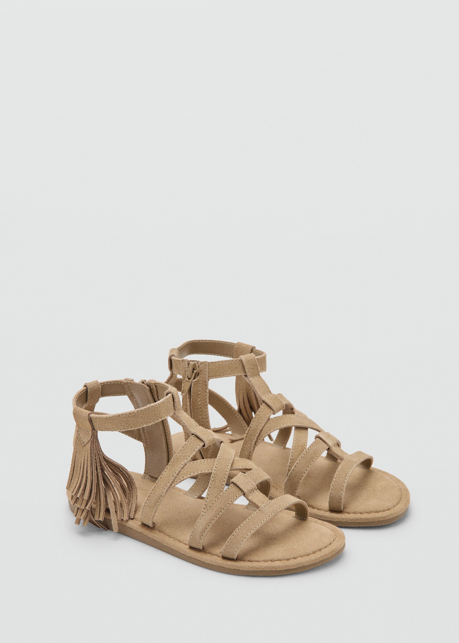 Fringe leather sandals - Medium plane