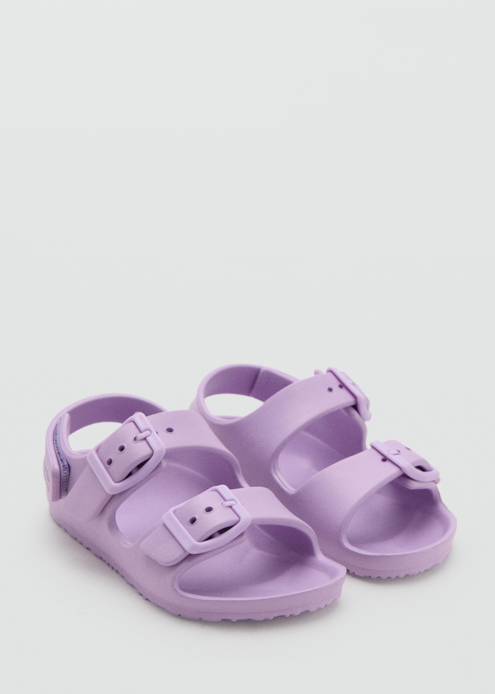 Rubberised buckle sandals - Medium plane, Light/Pastel Purple. Ref: 27007906-00.