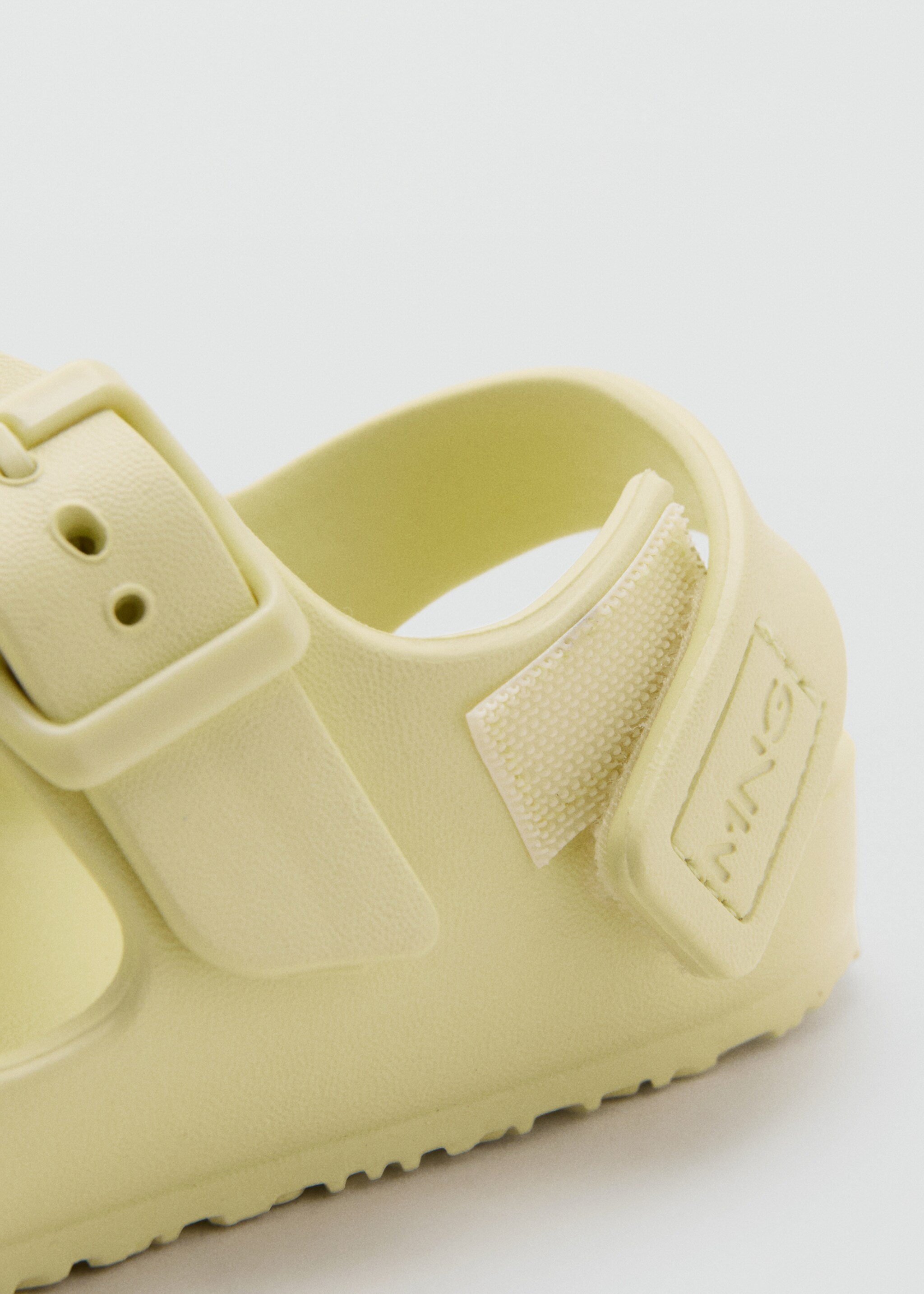 Rubberised buckle sandals - Details of the article 3, Mint Green. Ref: 27007907-00.